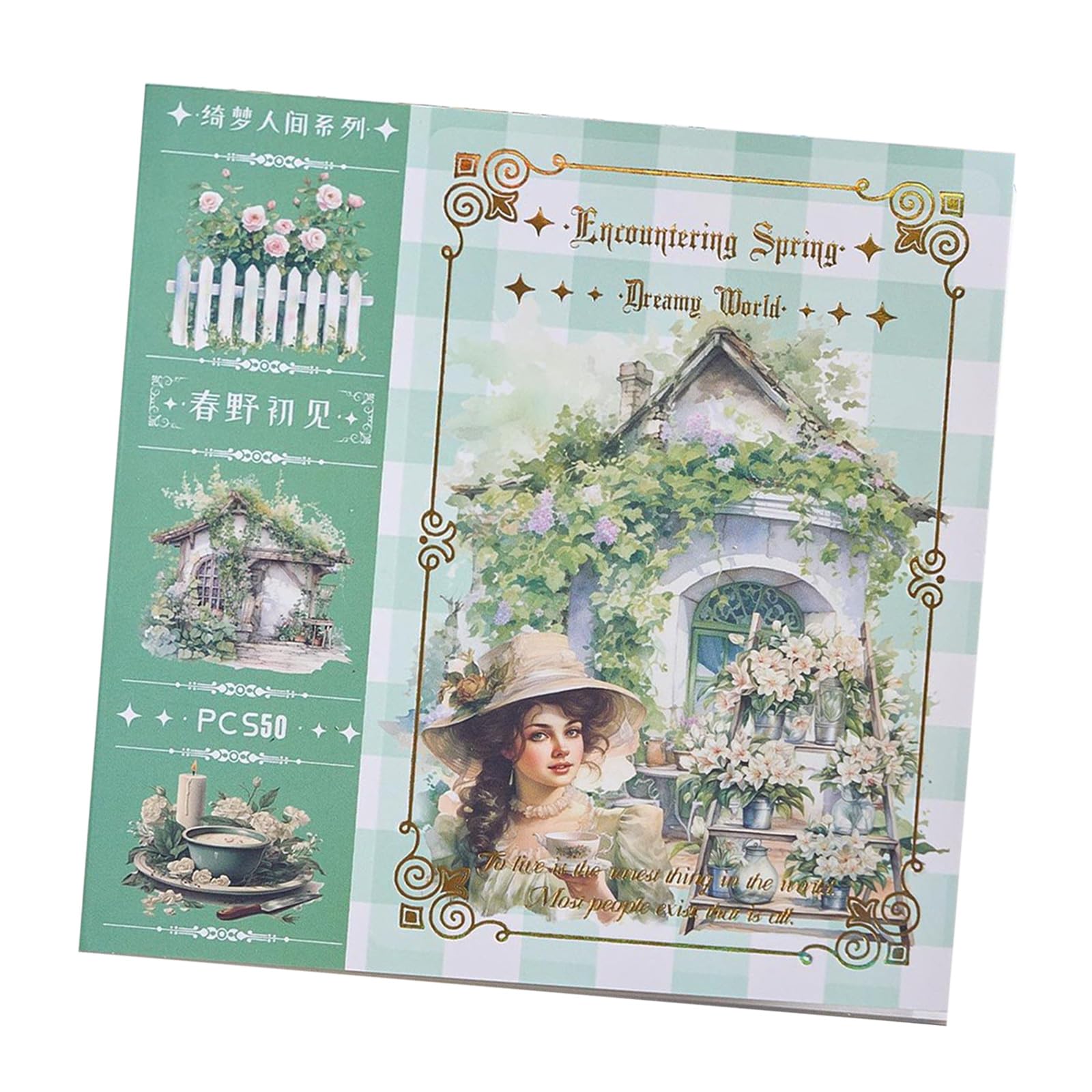 50 Sheets Mountain Scenery PET Paper Sticker for Scrapbooking Journal Photo Album Decoration Scrapbook for Girl Paper