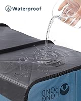 Vista 8 de Paquete de 2 organizadores azules para maletero + organizador negro para maletero de automóvil, contenedores de almacenamiento plegables de carga