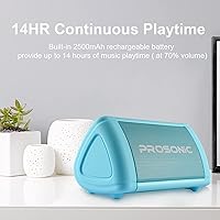 Vista 3 de Prosonic BT3 Altavoz Bluetooth inalámbrico portátil con sonido estéreo de 10 W y refuerzo de graves - Sonido rico y graves intensos - Bluetooth 5.0