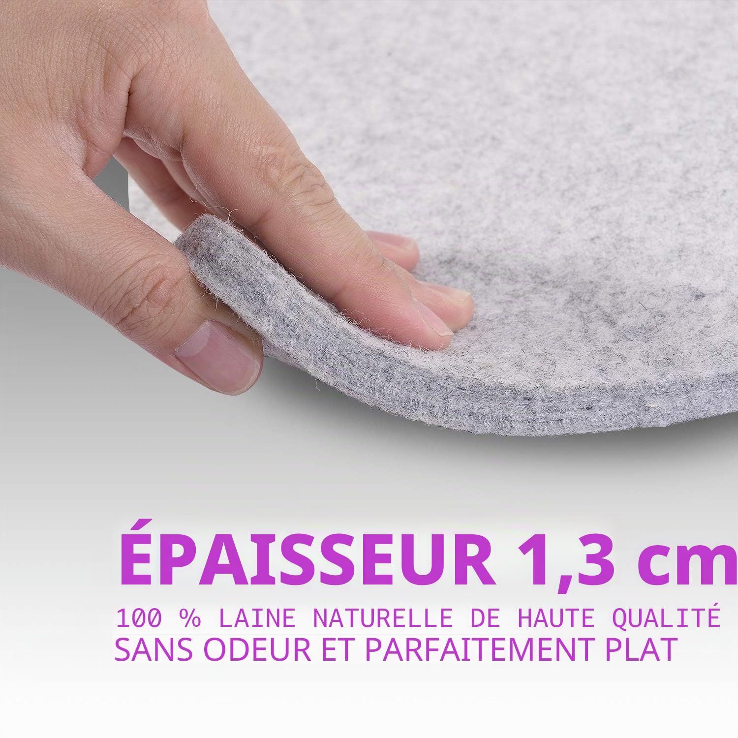 Tapis de pressage en laine 43 x 61 cm pour matelassage de grande taille et 25.5 x 25.5 cm - Tampon de repassage 100 % laine avec ciseaux, ruban