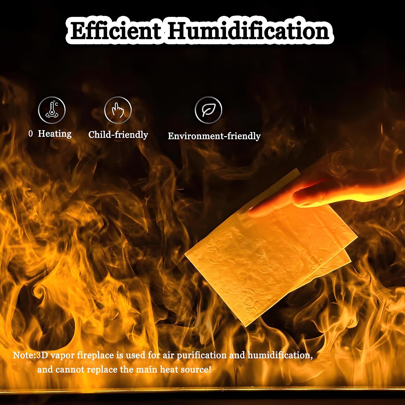 Cheminée électrique 3D à Vapeur D'eau, Humidificateur Encastré Avec Application, Télécommande, Commande Tactile, Couleurs Et Vitesse De Flamme Réglables, Humidificateur à Remplissage Automatique,80cm
