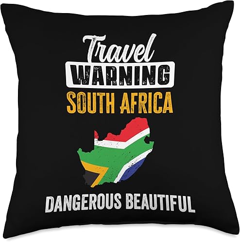 Travel Warning South Africa Dangerous Beautiful Africans - Almohada de 18 x 18 pulgadas, multicolor