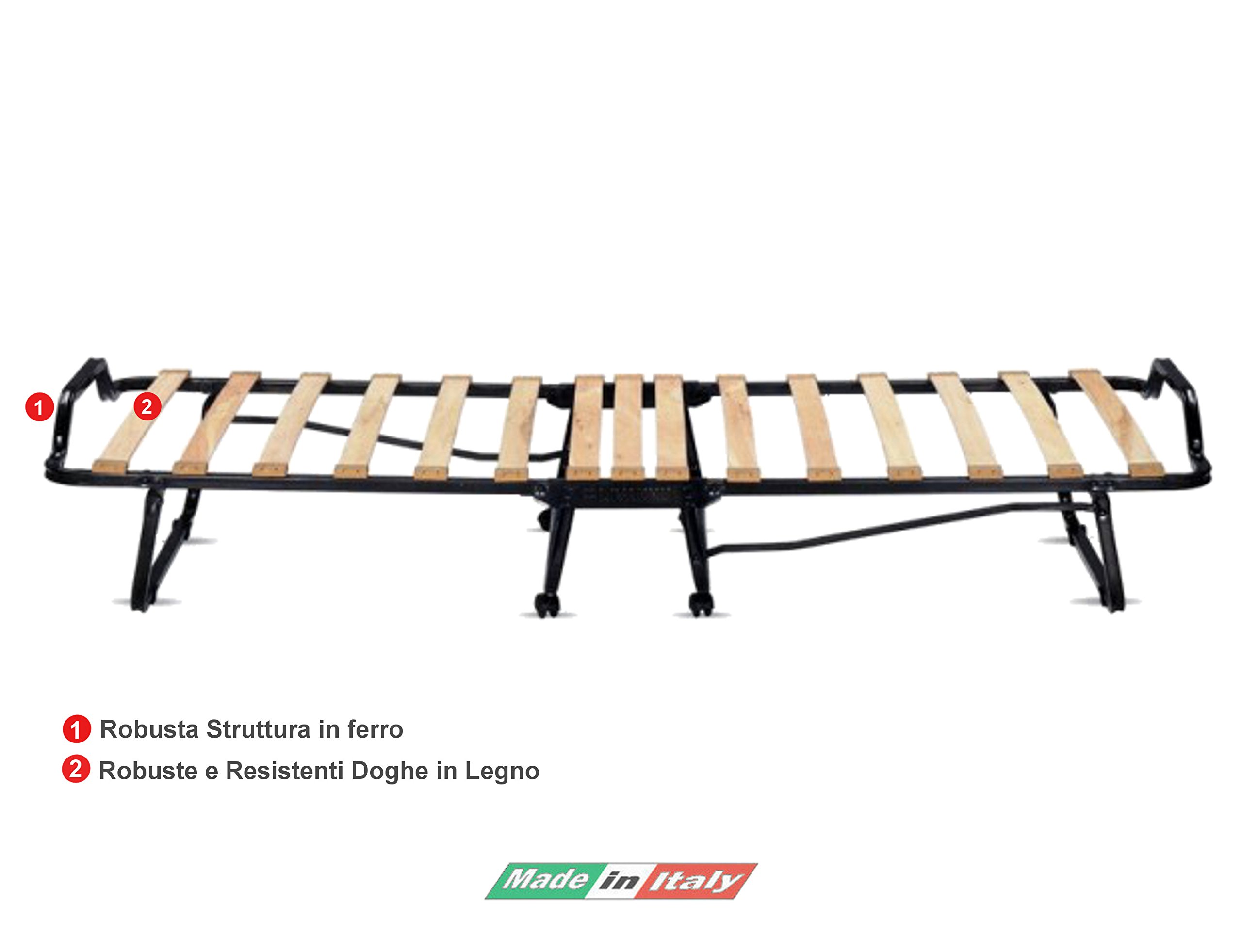 HELIX - Brandina Pieghevole con Materasso Waterfoam 80 X 185 H10 Alta Densita'