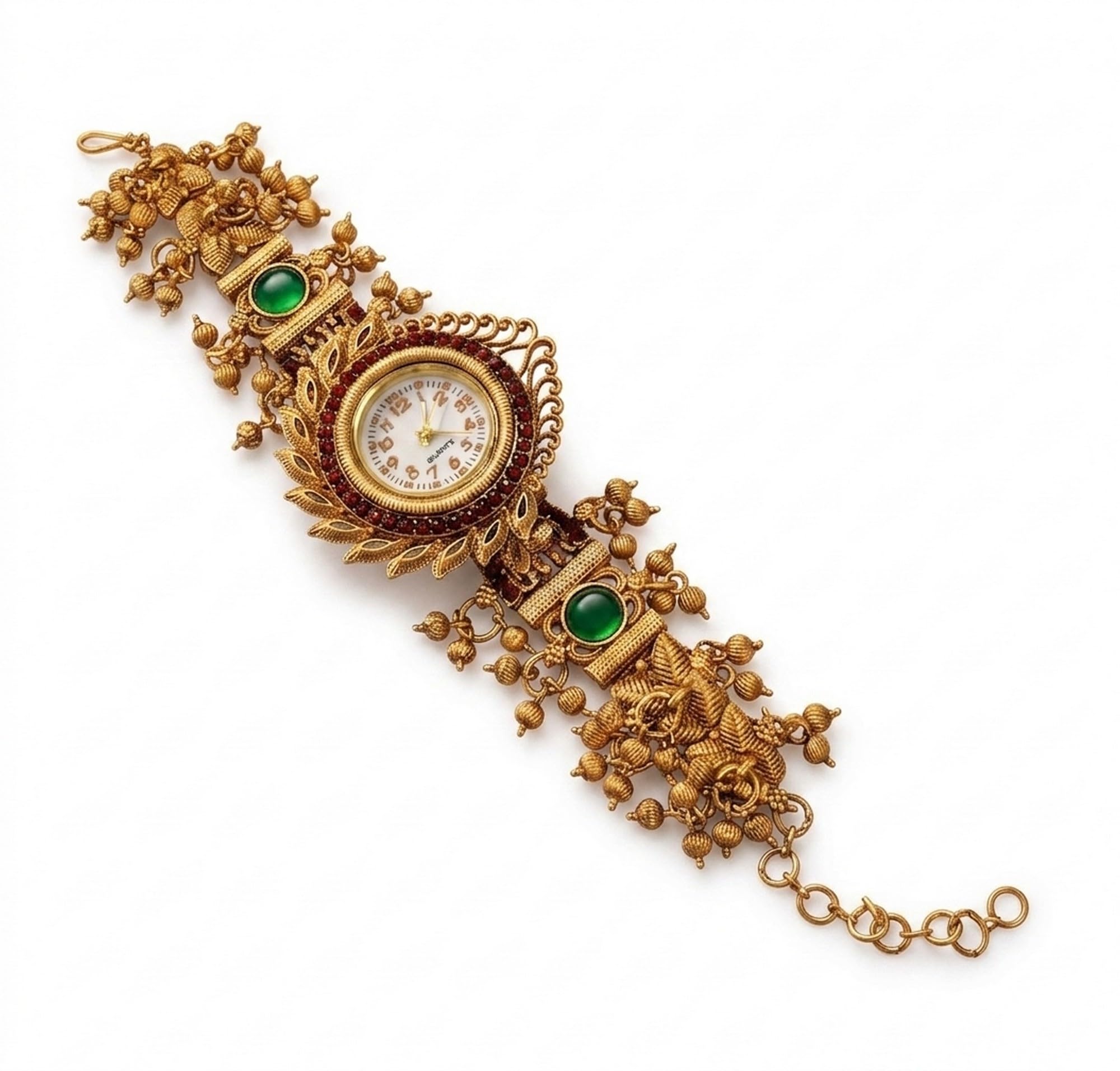 Golden Fancy Premium Kashmiri Jewellery Bracelet Analog Wrist Watch Gift for Women and Ladies - J&K006-image-44