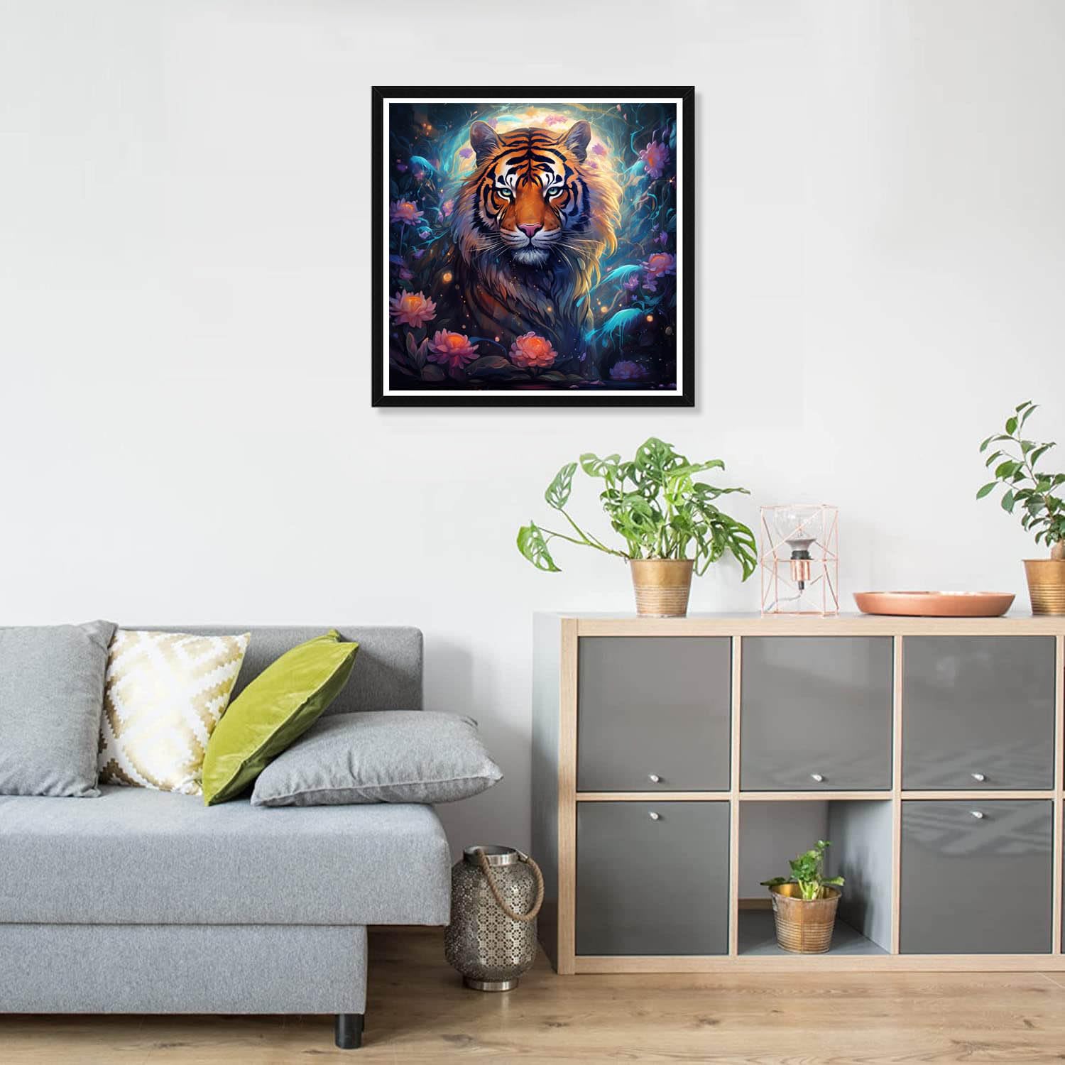 Pavemlo DIY 5D Diamond Painting Kits Tigre Blanc, Diamant Peinture