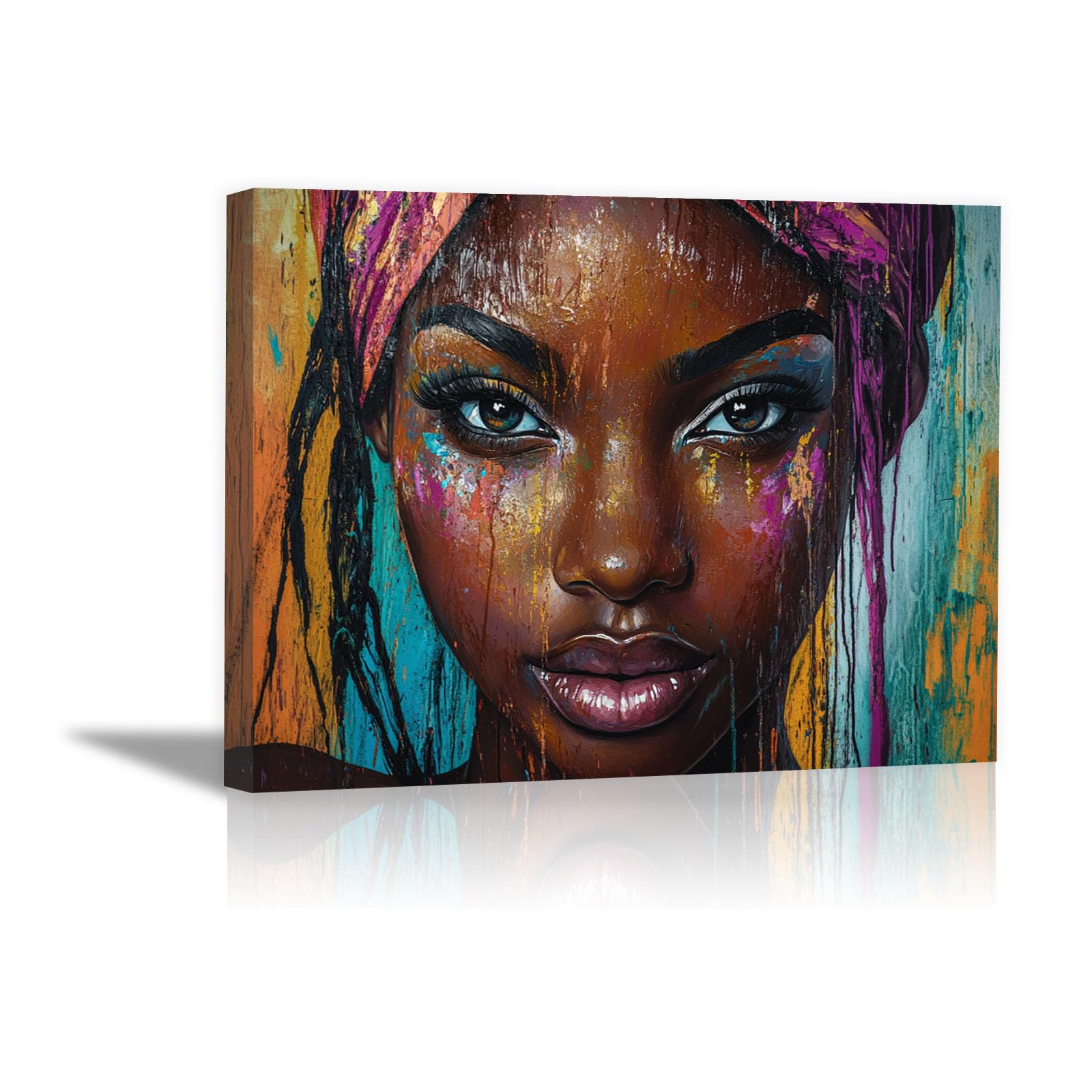 DMZPKZB Póster de pintura de mujer Mujer negra arte de pared,impresiones,imagen,figuras,paisaje,arte abstracto,chica sexy,para dormitorio,sala de estar y baño（Amarillo-50x70cm Enmarcado