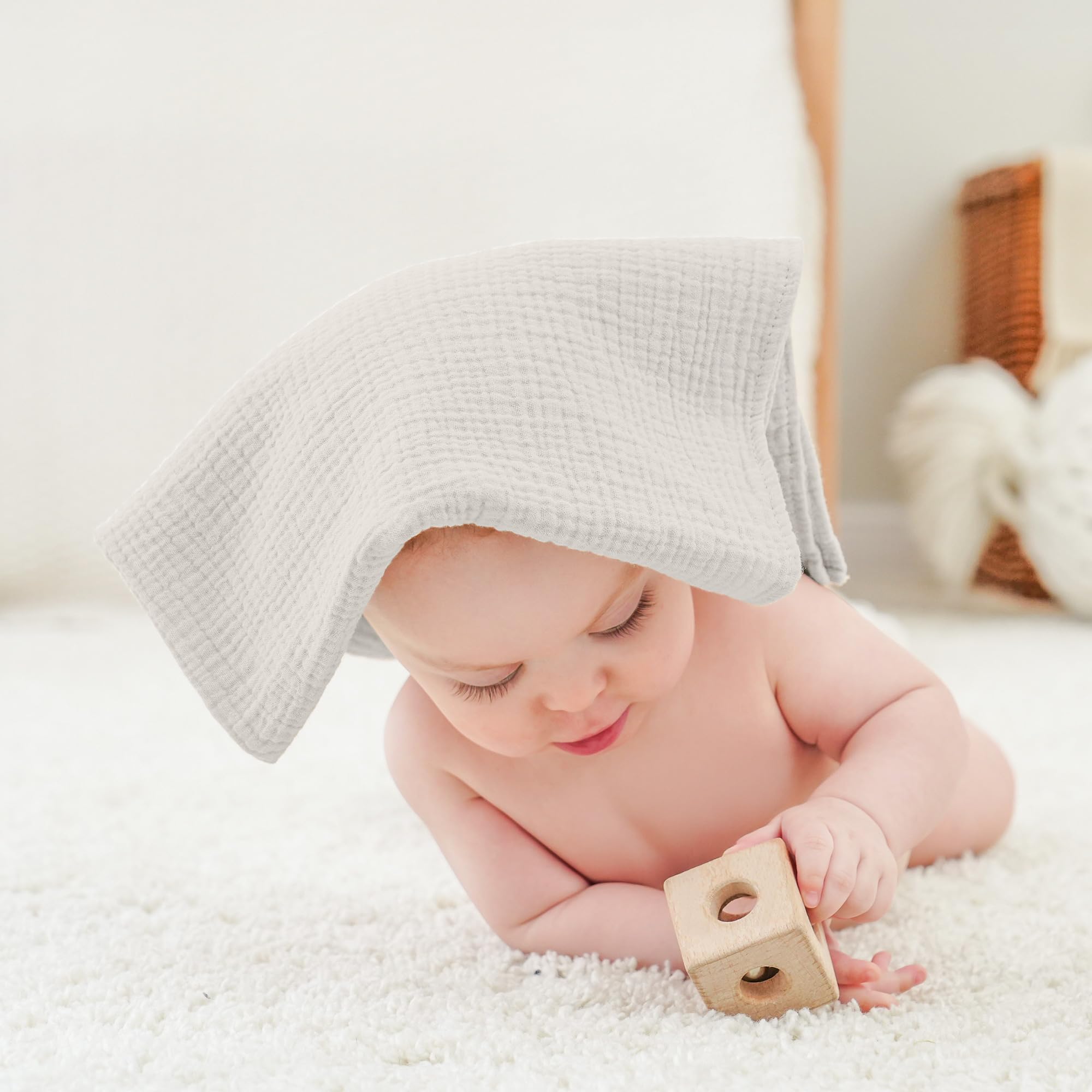 bearmoss Bambino in Mussola Per Neonati Set 6 Pezzi,100% cotone Super Morbido Assorbente in Mussola A Grana Per Neonati Per Bambine E Ragazzi 60x60CM (Dinosauri)