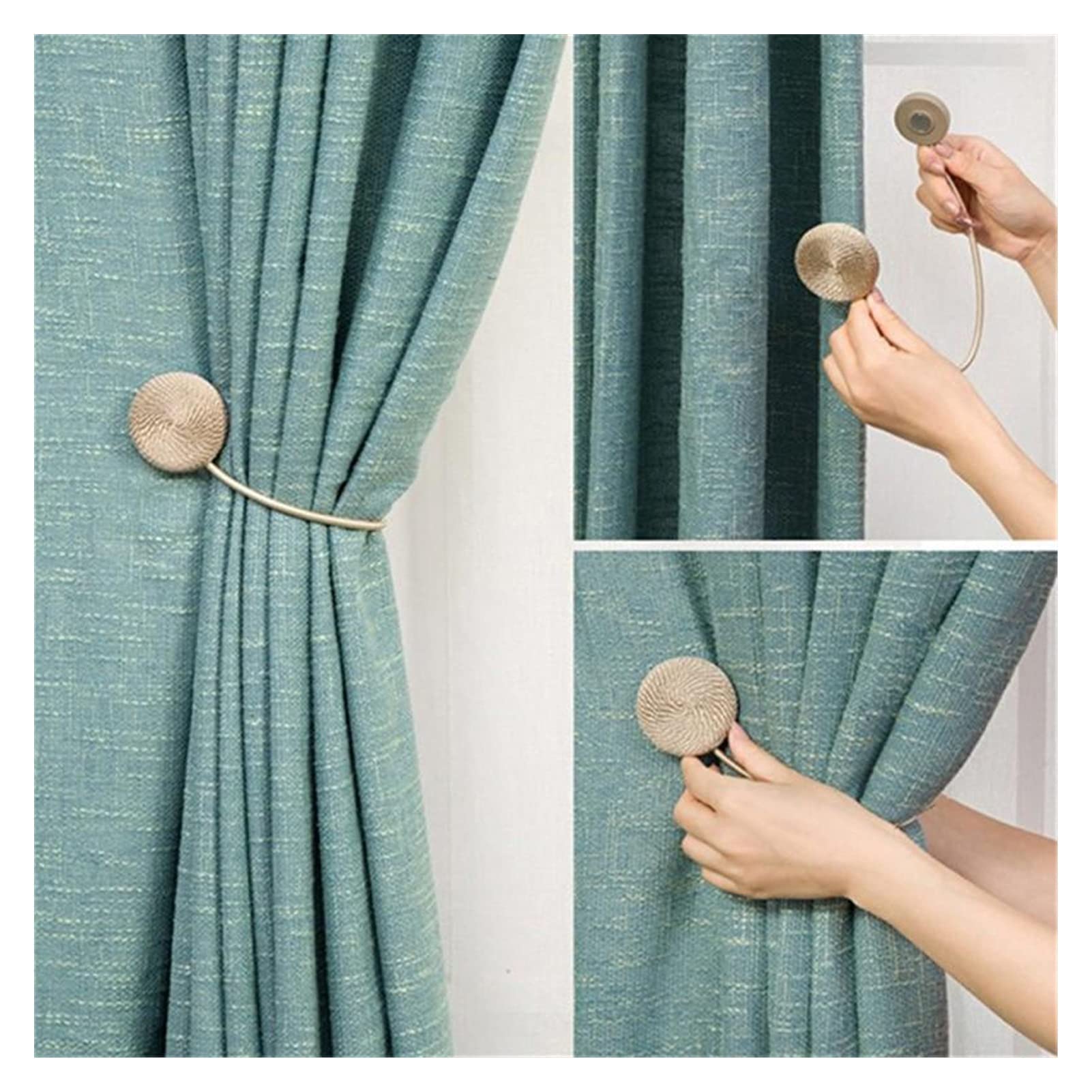 Sangles de Rideaux brève tressée Ronde Cravate de Rideau Corde Rideaux titulaires Boucles de Rideau Attaches de Rideau Clips Accessoires de Rideau décorations pour la Maison