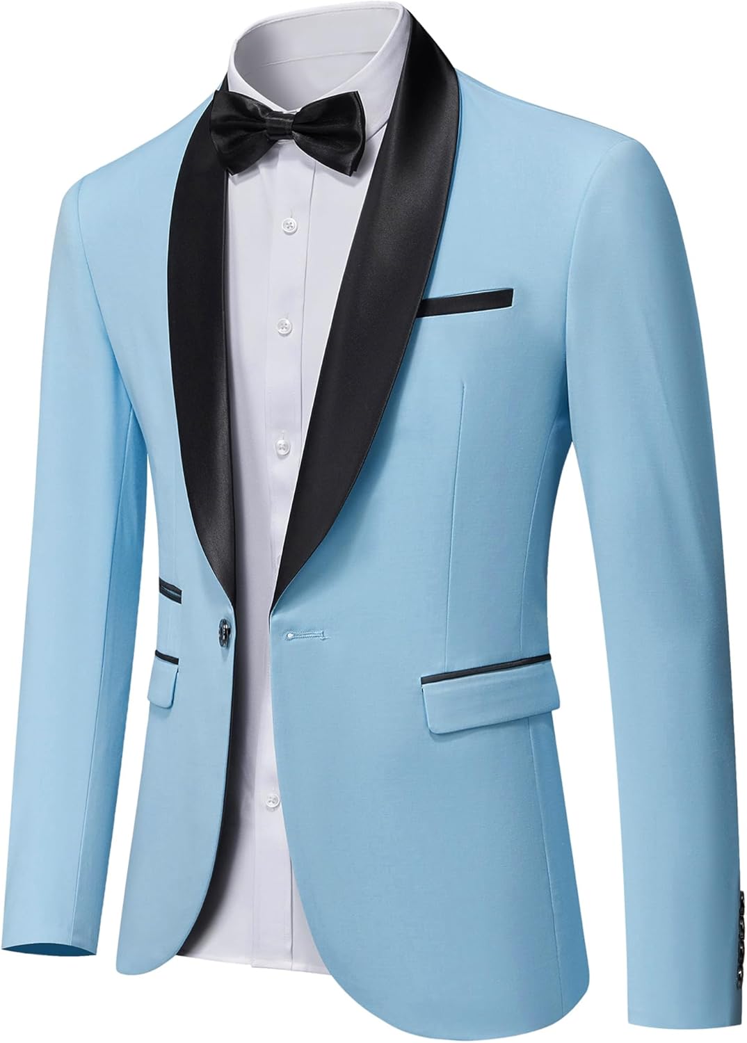 YND Men's One Button Casual Slim Fit Blazer, Shawl Lapel Lightweight Jacket Dinner Prom Party Tuxedo