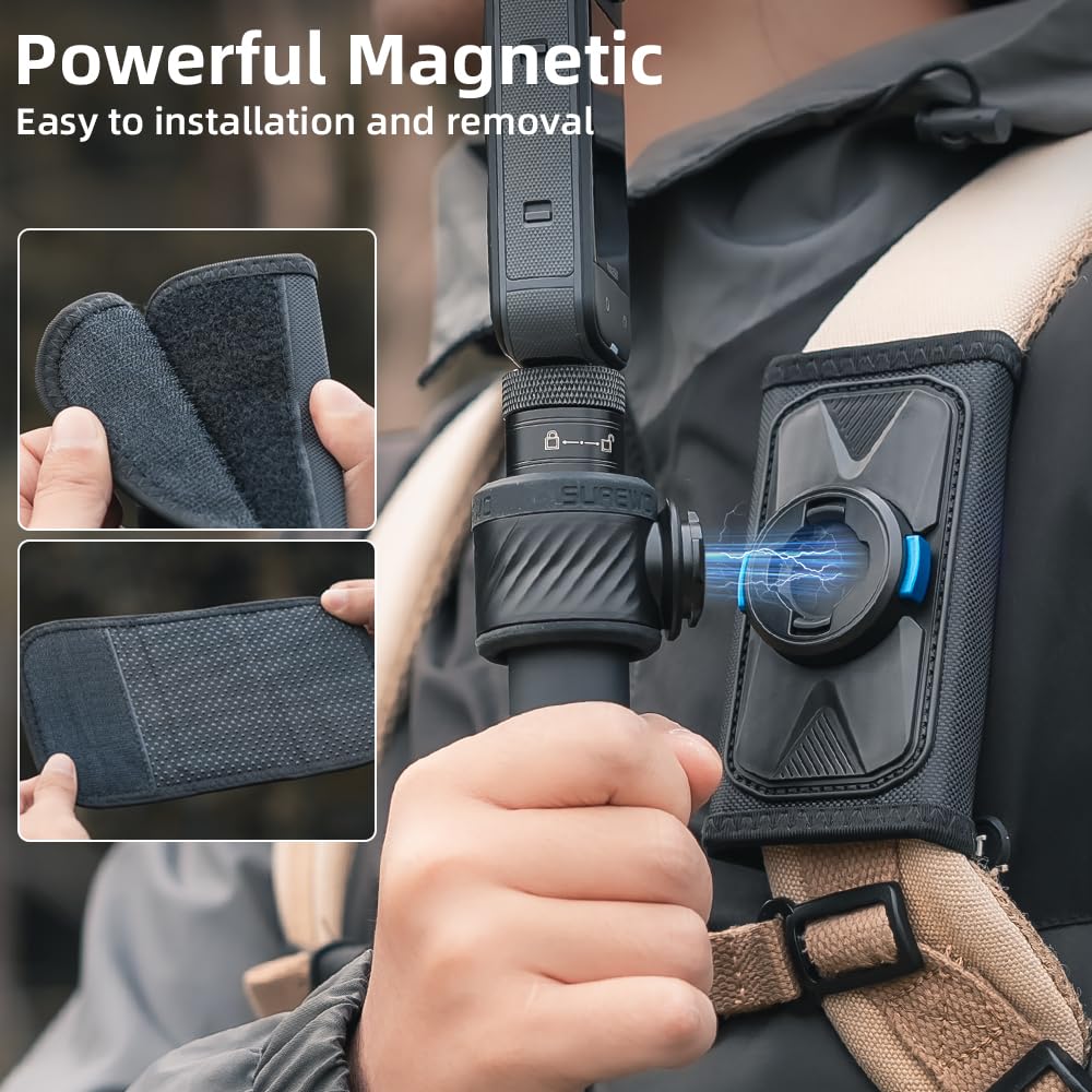 Amazon | Rugvis マグネット式自撮り棒ホルスターマウント バック