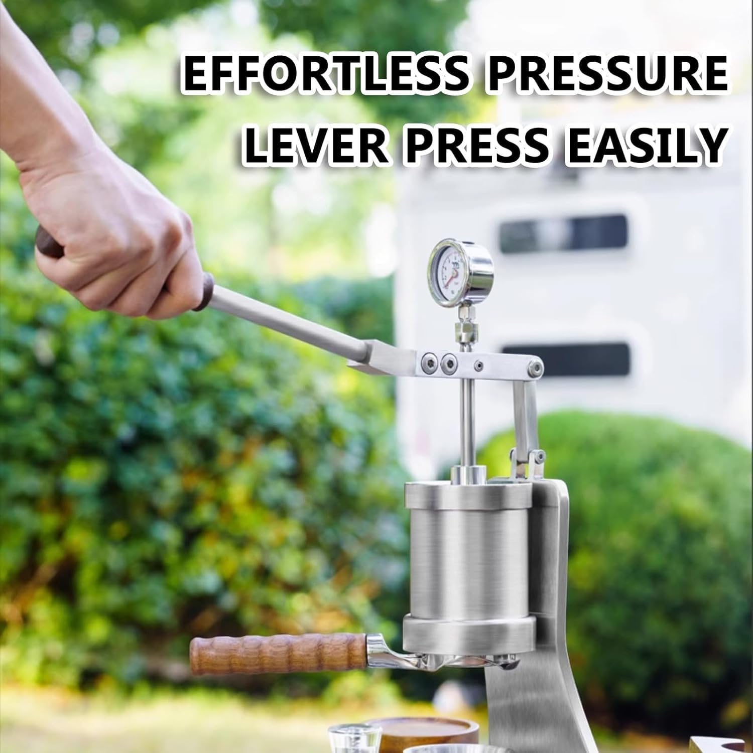 Macchina per caffè Espresso a Leva Manuale, Pressione Regolabile da 1 a 16 Bar con Vassoio per l'acqua Rimovibile, Perfetta per Gli Amanti del caffè a casa e in Ufficio.
