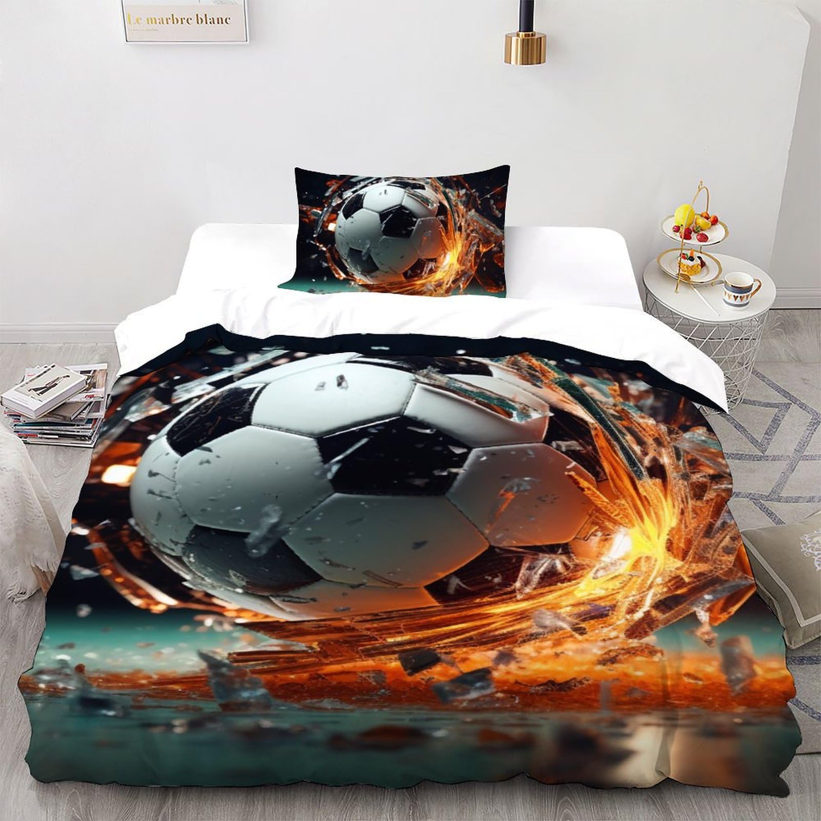 Parure housse de couette 3D ball sport pour créer une ambiance dynamique dans la chambre ado