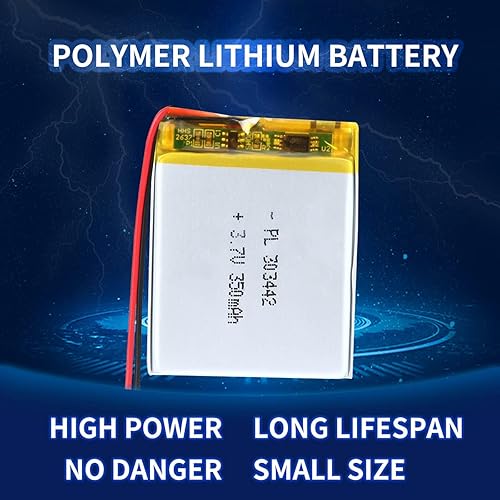 Miniatura 3 de 3.7V 350mAh 303442 batería de iones de polímero de litio recargable Lipo batería con conector de paso de pH 0.079 in