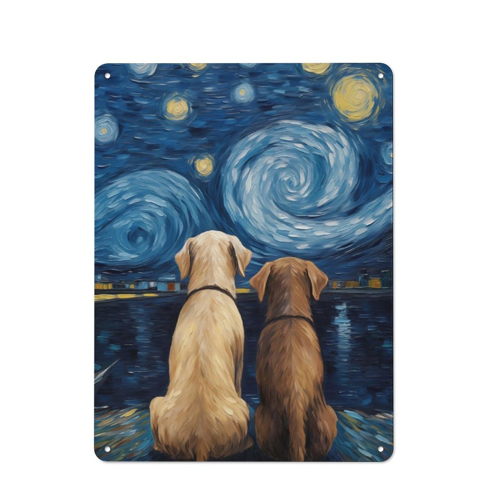 Junmoney Labrador Love Couple For Lounge Or Reading Corner, Vintage Metal Sign 40X30cm, For Cooler-Season Styling In Lounge And Reading Corner