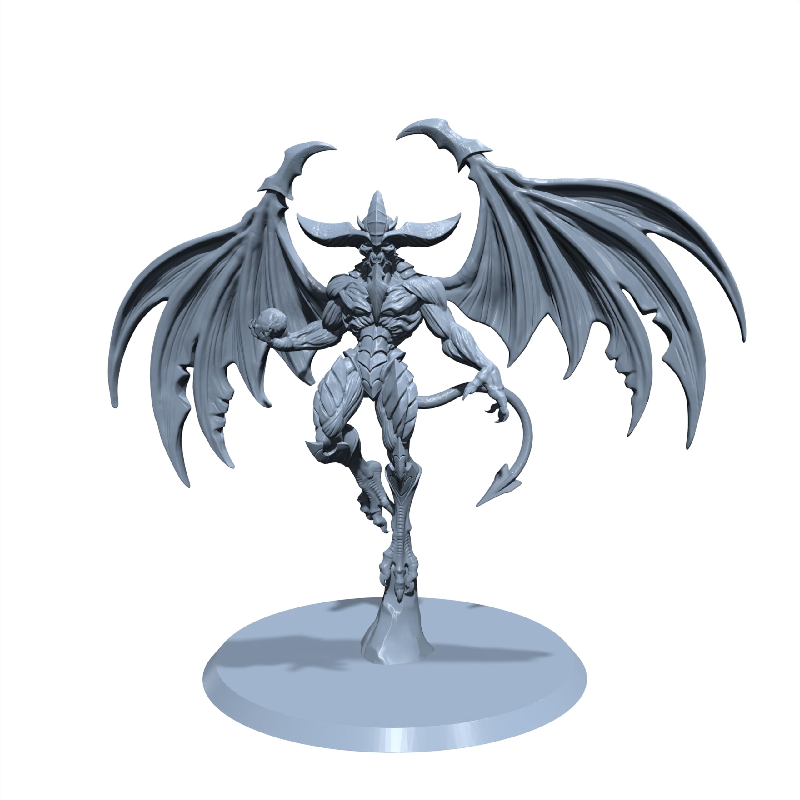 Tiuvelos, The Hellfire Tyrant | Demon or Devil Lord | Fiend miniature for Tabletop games like D&D and War Gaming| Dungeons and Dragons Mini | RN estudio No Base