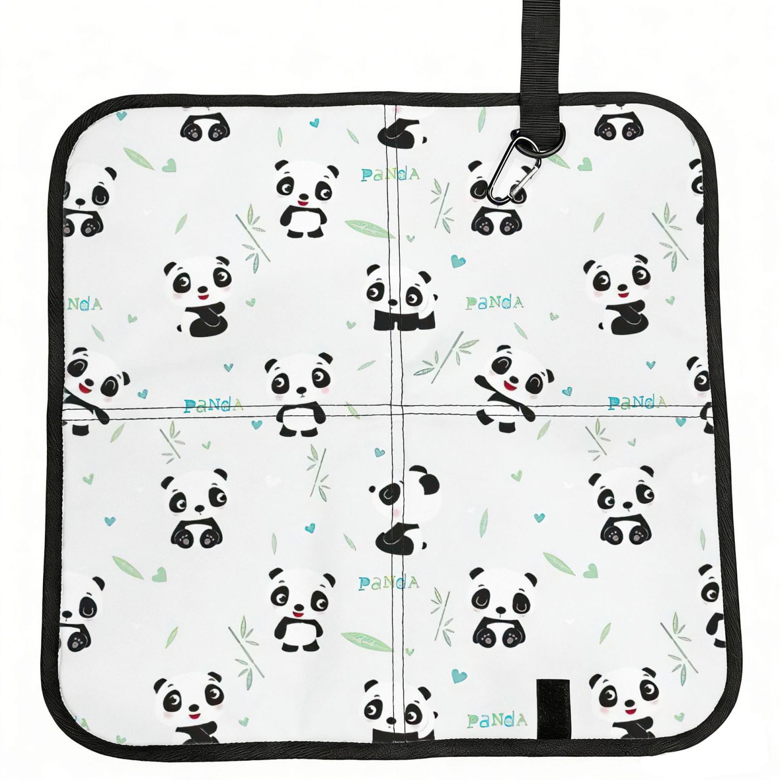 Panda bamboo Printed Bleacher Seat Cushion PE Foam Filling, Foldable Sitting Pad for Concert Stadium Events
