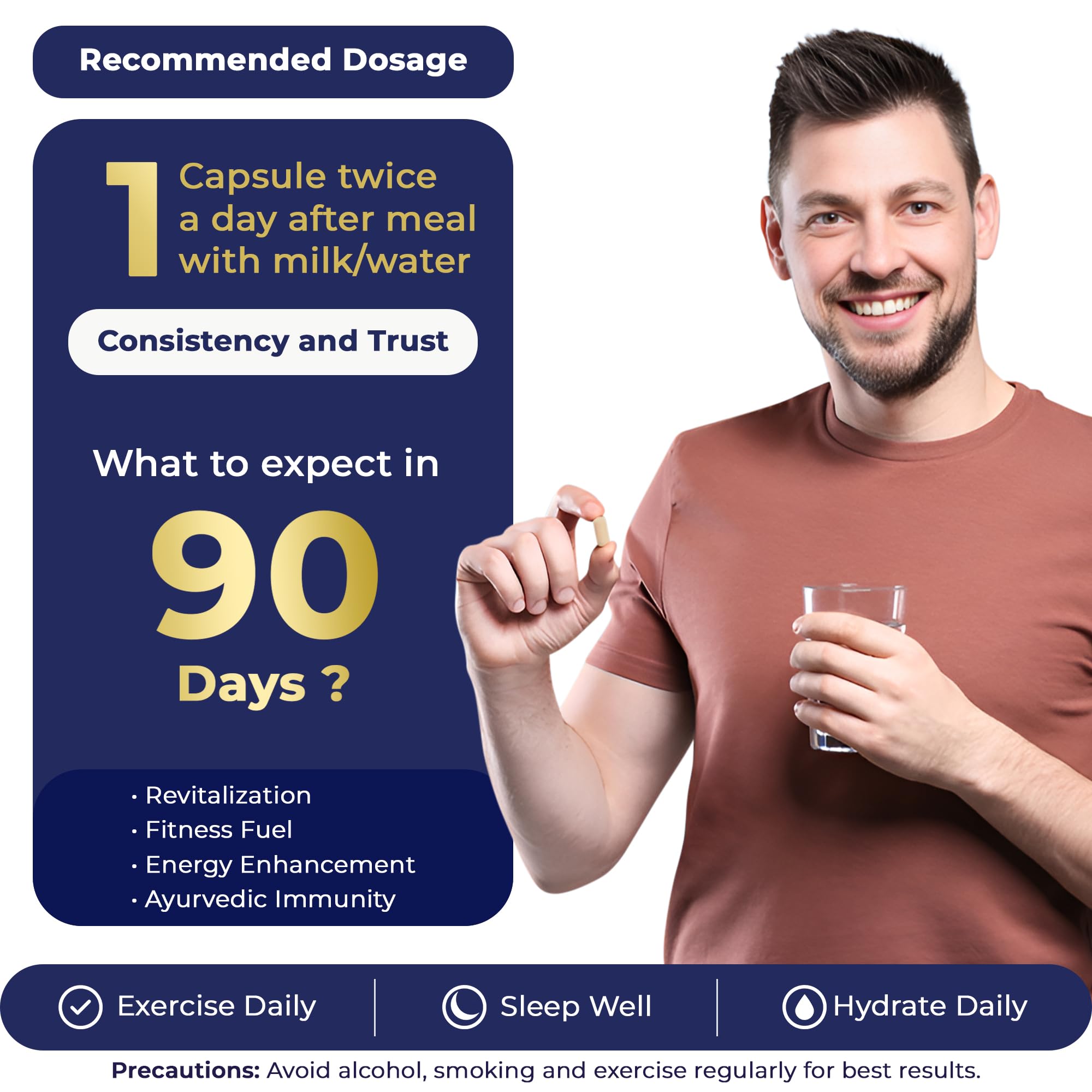 Dharishah Ayurveda Testovridhi Testosterone Booster for Men - 60 Vegan capsules with Ashwagandha, Shilajit, Safed Musli, Gokshura Supports Stamina, Energy, Muscle Strength, and Performance — Amazon image 4