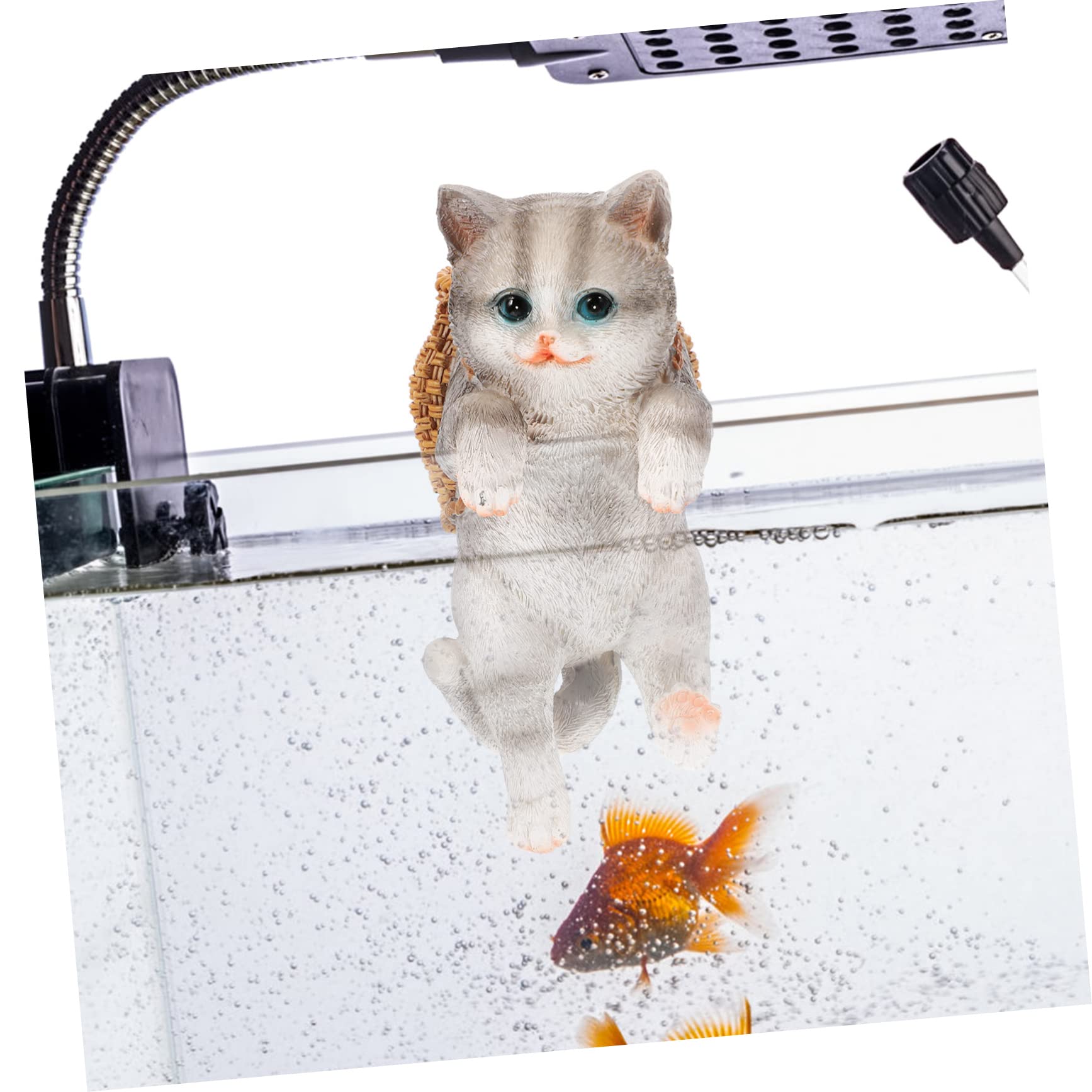 POPETPOP 5 Piezas Adorno de Gato de pecera acuarios Aquarium aquário Juguetes para Gatos Gatito Felpa maceteros decoración de Gato pequeño decoración de Gato de Dibujos Animados Resina