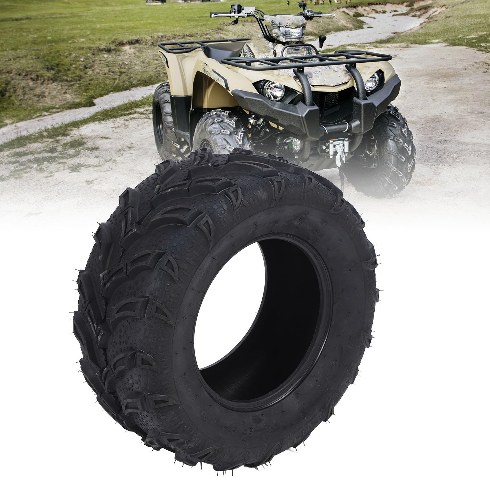 Luocute -12 6-warstwowa Opona Bezdętkowa, 6PR Opona Terenowa Heavy Duty do Wózka ATV UTV Gokart Kosiarka do Trawy