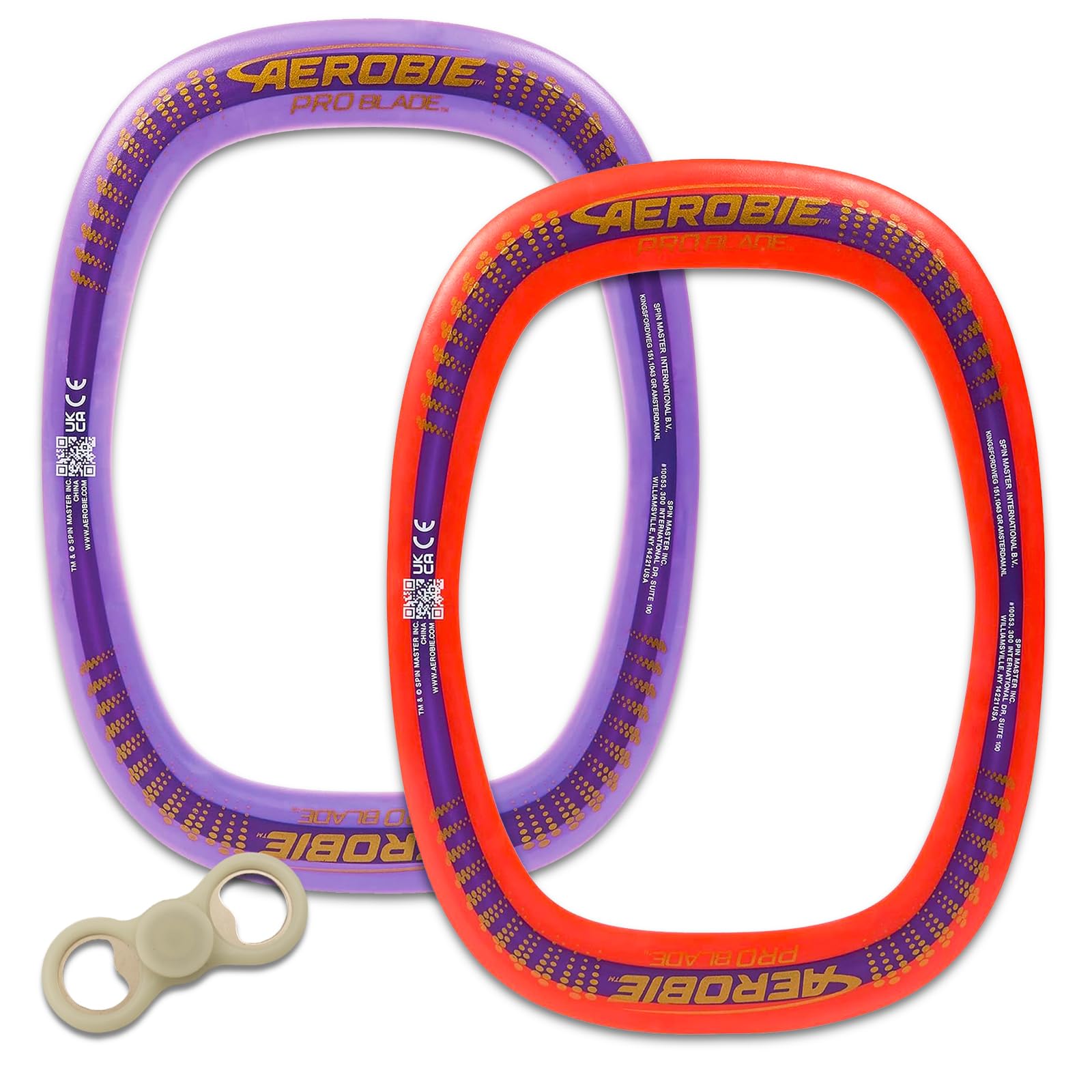 Game PartyAerobie Frisbee for Outdoor Play Set - 2 Pc Bundle with 14" Aerobie Flying Disc Plus Fidget Spinner for Kids, Teens, Adults | Aerobie Pro Blade for Sports, School Recess