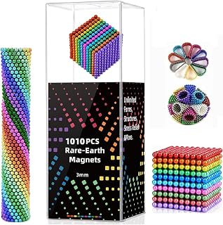 1010PCS 𝙈𝙖𝙜𝙣𝙚𝙩-Ball Toys Mini Rainbow Colorful Magnet Putty, Fidget 𝙈𝙖𝙜𝙣𝙚𝙩𝙞𝙘 Bead Toys for Christmas Birthday Gifts,Over 18 Years Old Slime
