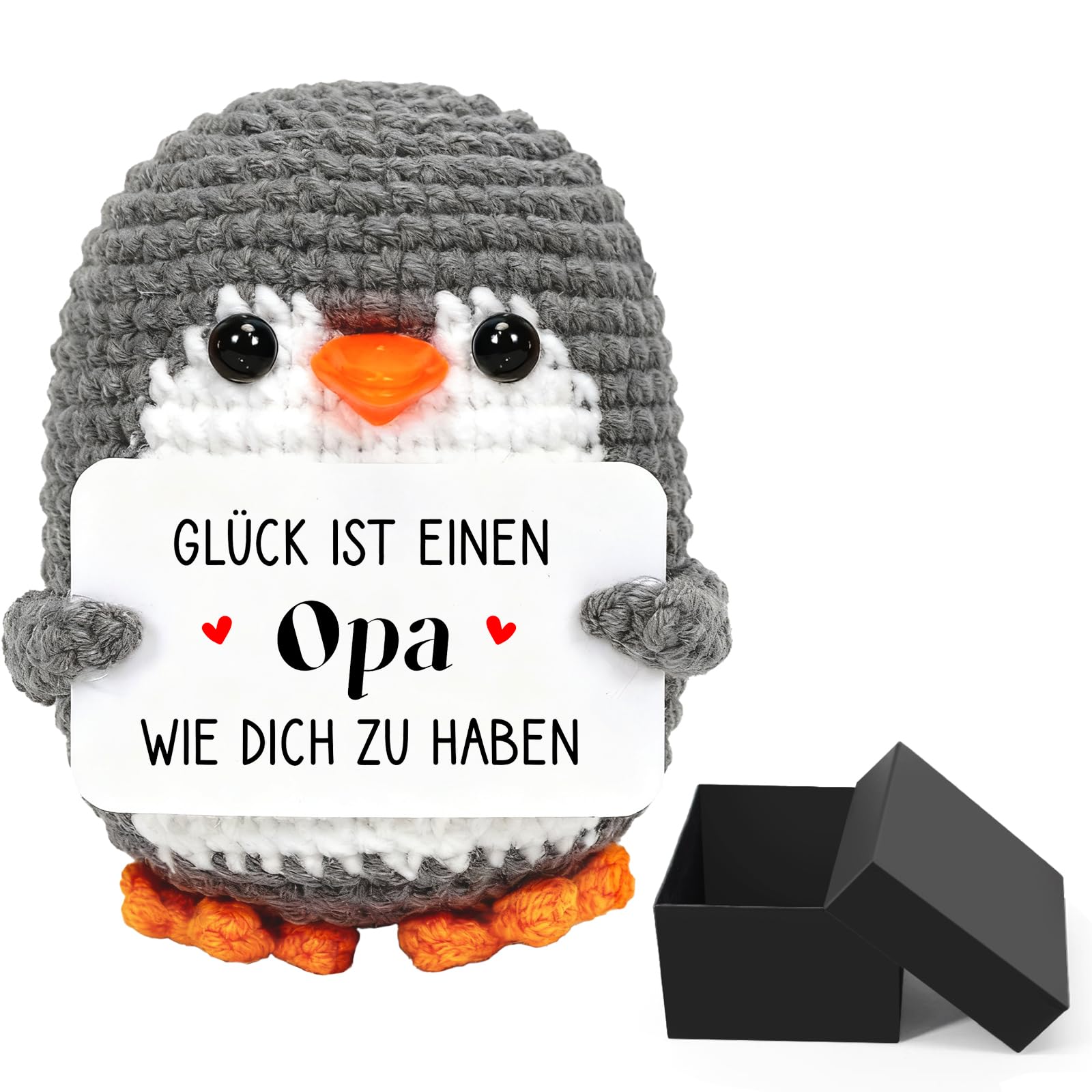 Montrestar Mini Pinguin Geschenke für Opa, Vatergeschenke, Beste Opa Geburtstags Geschenke von Enkel Enkelin, Pocket Hug Pinguin Puppe, Geschenk für Geburtstag Weihnachten Silvester Oster Vatertag
