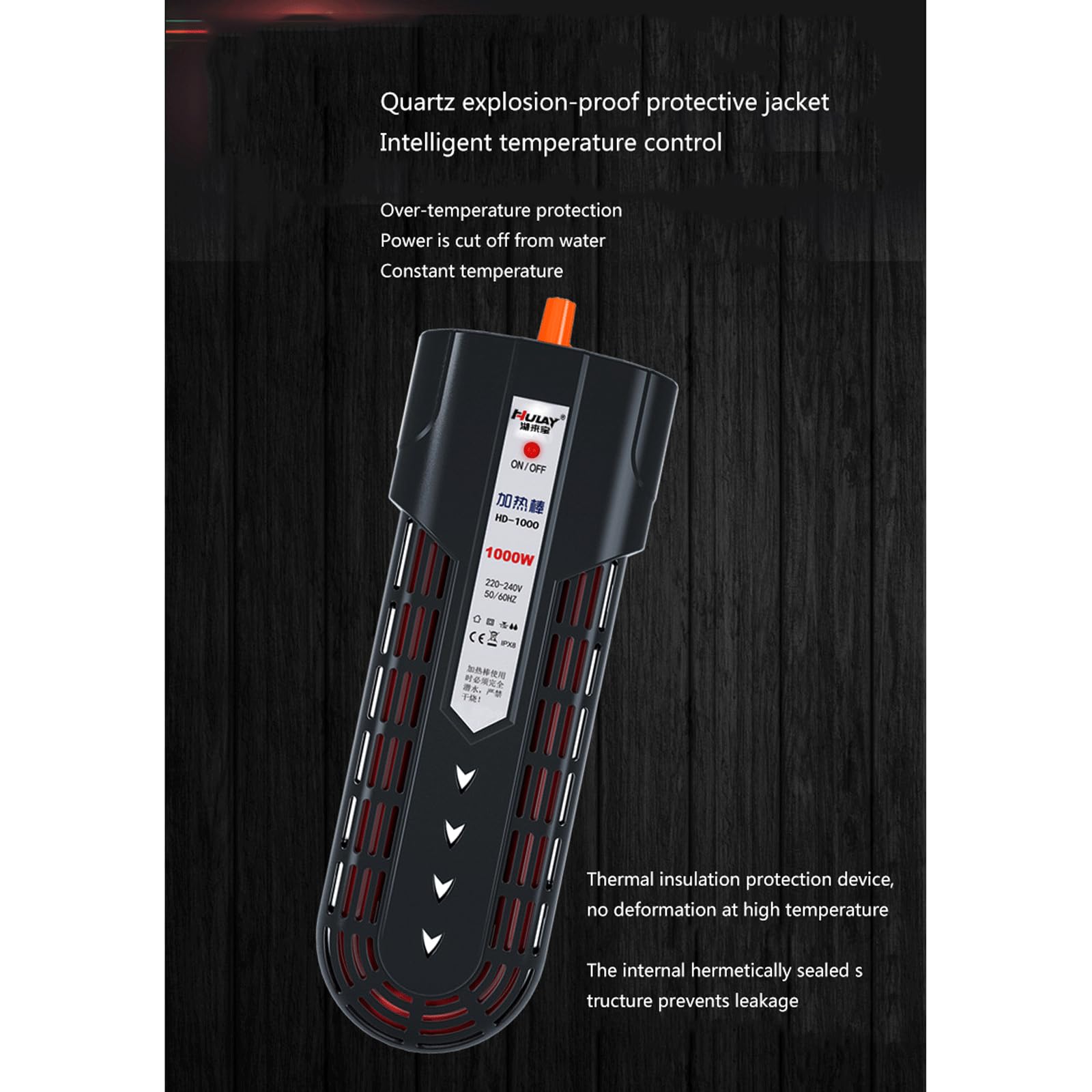 Asta riscaldante per Tartarughe Riscaldatore per Acquario Termostato Automatico Intelligente antideflagrante Basso Livello dell'Acqua Controllo remoto della Temperatura,100W (100W)