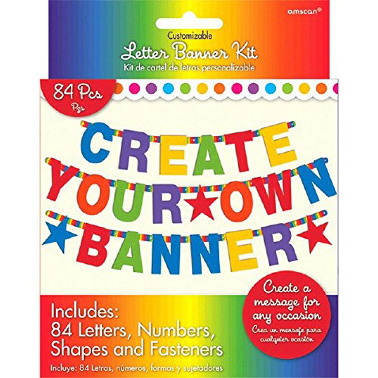 84-Piece DIY Letter Banner | Multicolor | One Size | 1 Pack