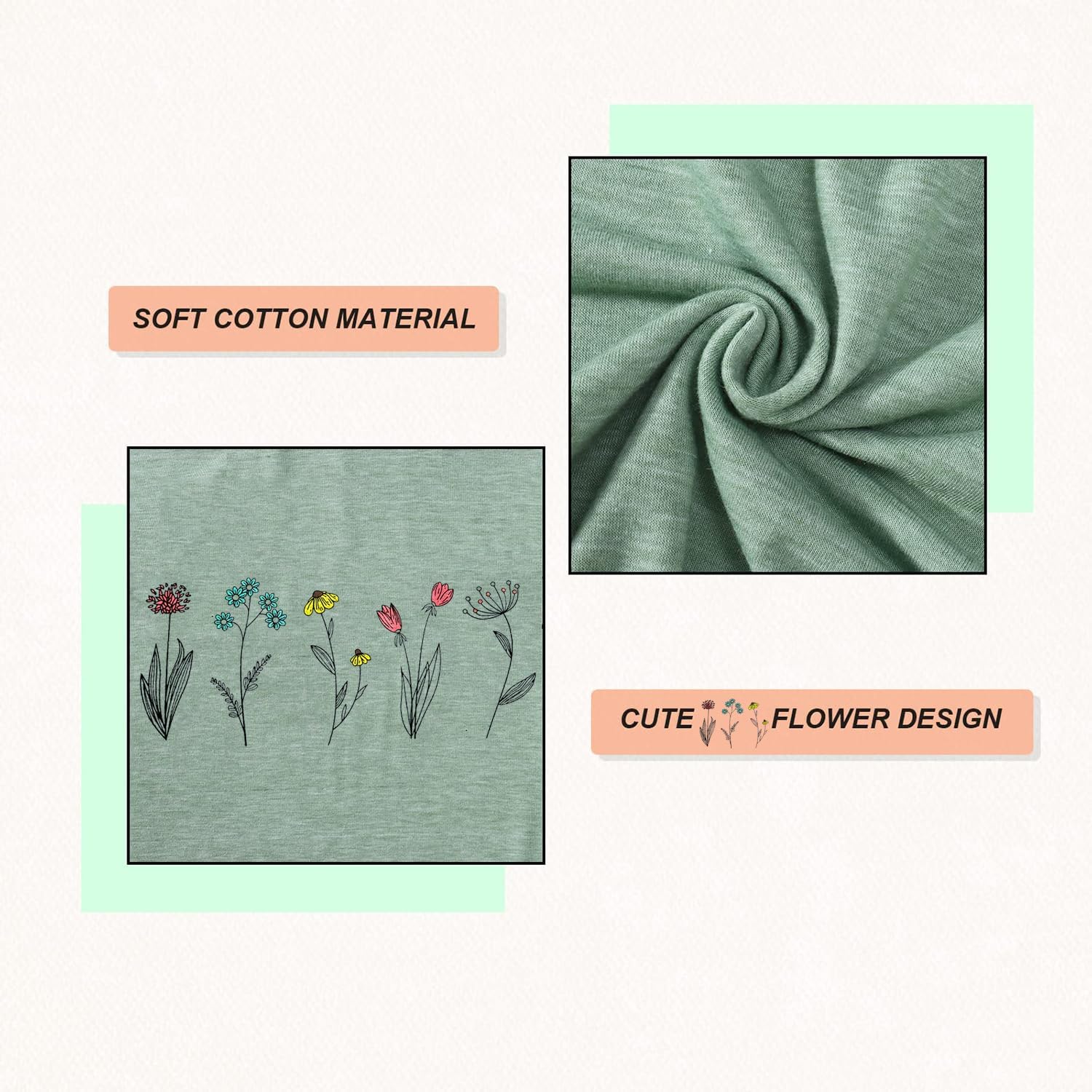 Wildflower Shirts for Women Flower Graphic Cute Garden Plant Lover Tshirts - Image 4