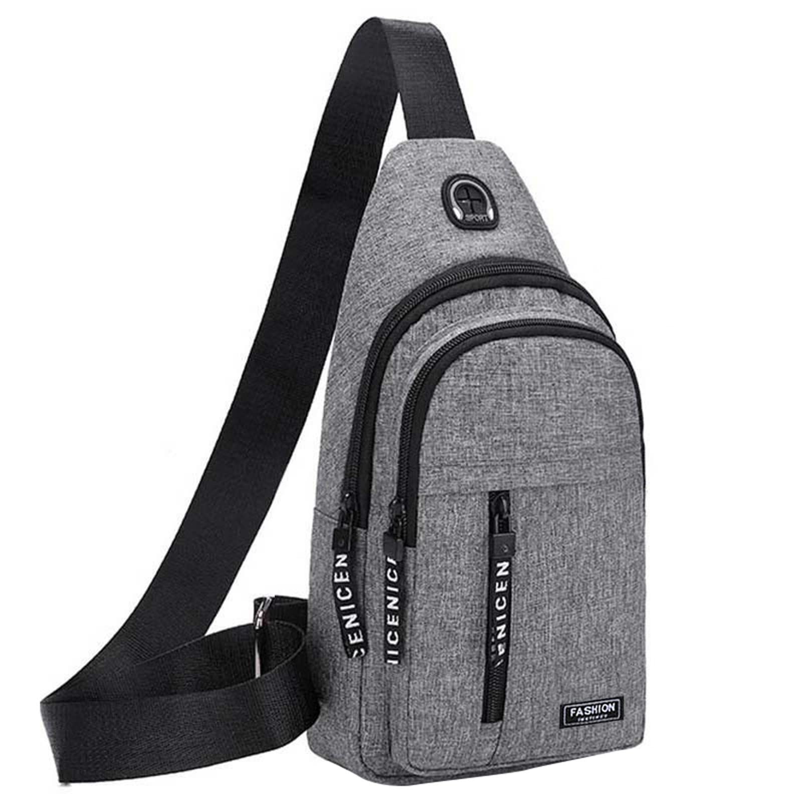 Strap Bag Crossbody Bags, Strap Backpack Crossbody Chest Bag with USB Hole for Men Women 2025