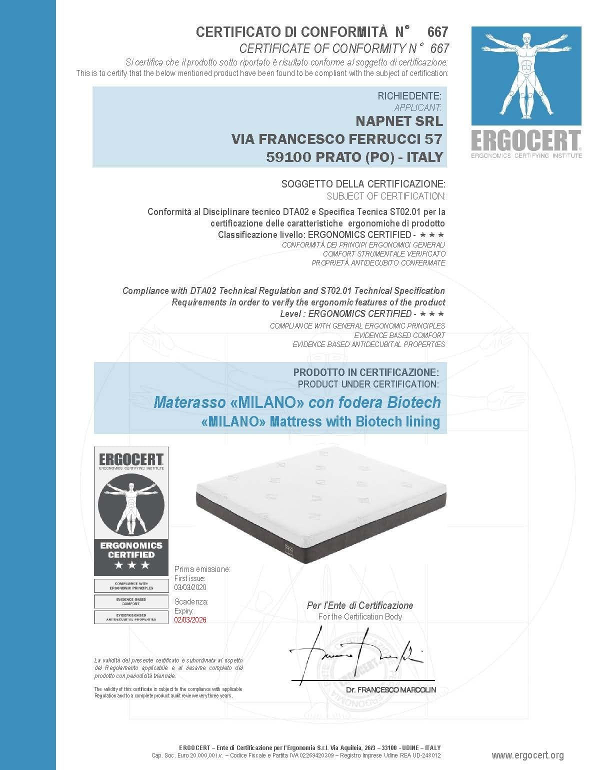 Colchón De Espuma Viscoelástica De Gel Alta Densidad 65 kg/m3, Látex De Bambú Natural 75 kg/m3, Micro Muelles Independientes, 7 Zonas, H 25 cm, antiescaras ortopédico Lavable 80x190x25 Milano