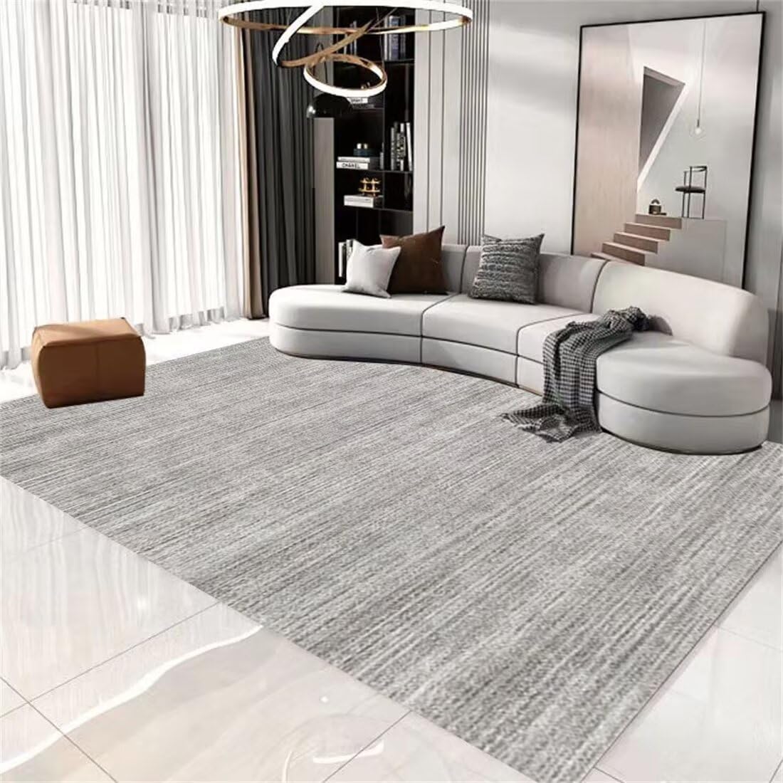 Tapis pour enfant et descente de lit gris abstrait 80x160cm antidérapant