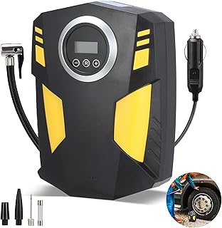 Portable Air Compressor Tire Inflator, 12V Air Pump Max 150PSI with LED Light & Digital Pressure Gauge for Car Tires, Auto...