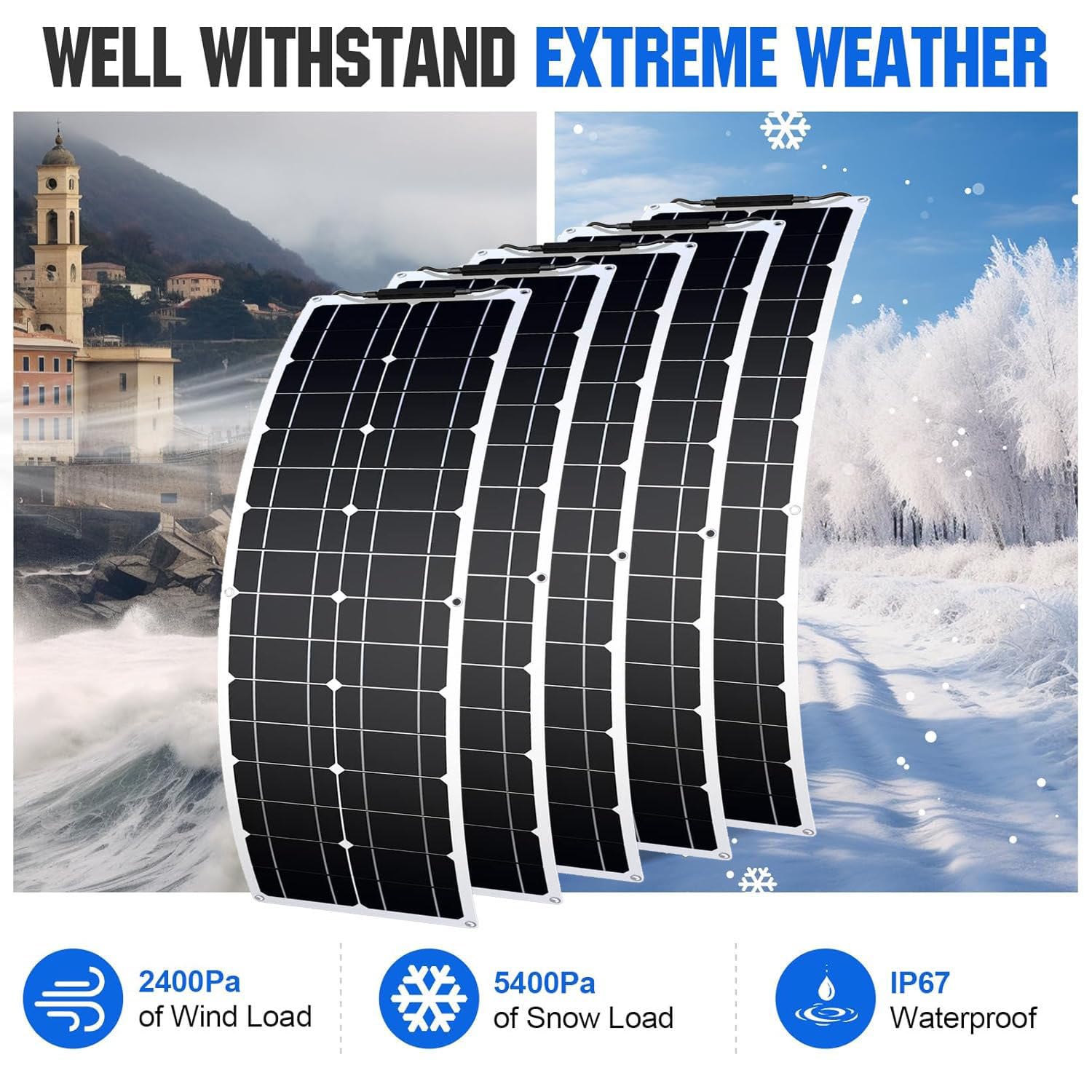 Kit Pannello Solare Da 200 W/400 W/800 W, Pannello Solare Monocristallino Flessibile, Pannello Solare Con Controller Da 40 A, Pannello Solare Ultrasottile,200W