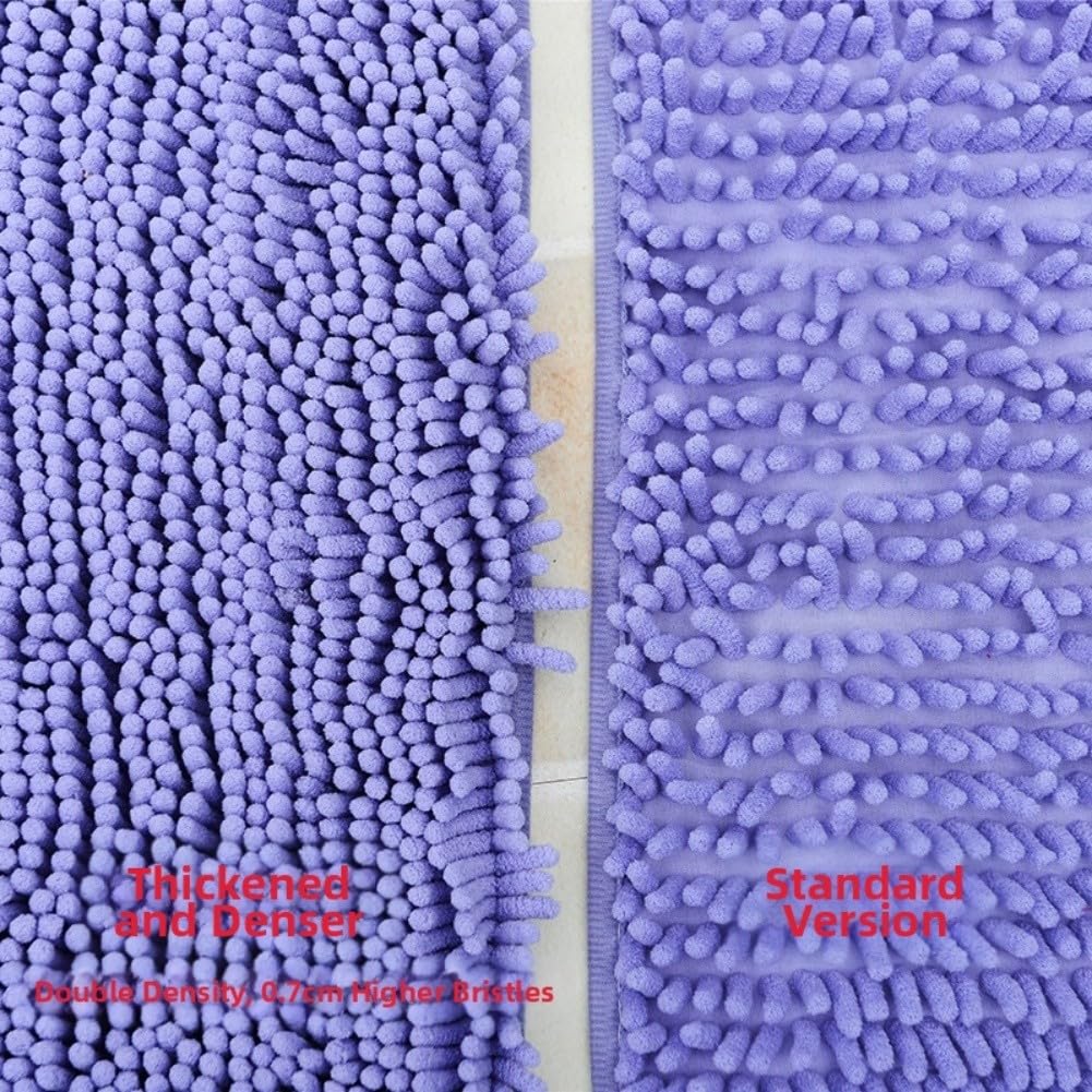 Tapis de bain chenille absorbant à poils longs - 60 x 40 cm - Antidérapant - Doux - Séchage rapide
