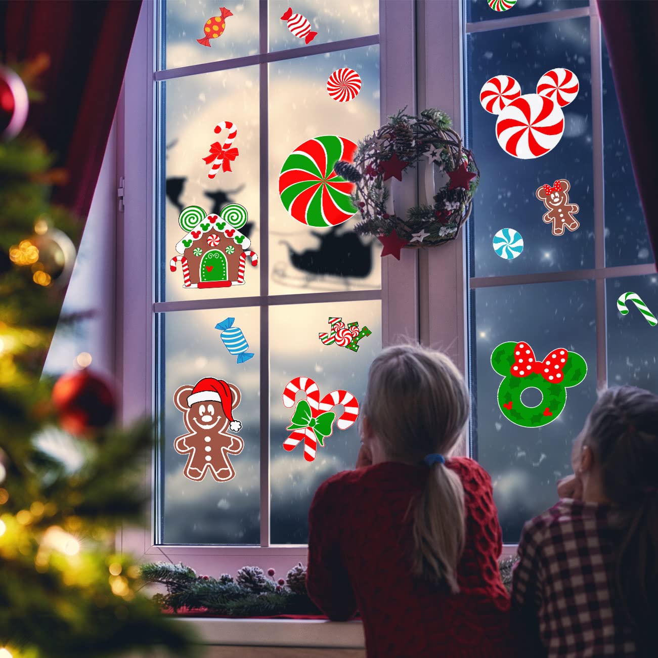 41Pcs Christmas Wall Decals Peppermint Floor Decals Christmas Candy Stickers Christmas Decals for Wall Christmas Stickers for Wall Candy Wall Stickers Christmas for Candyland Decoration