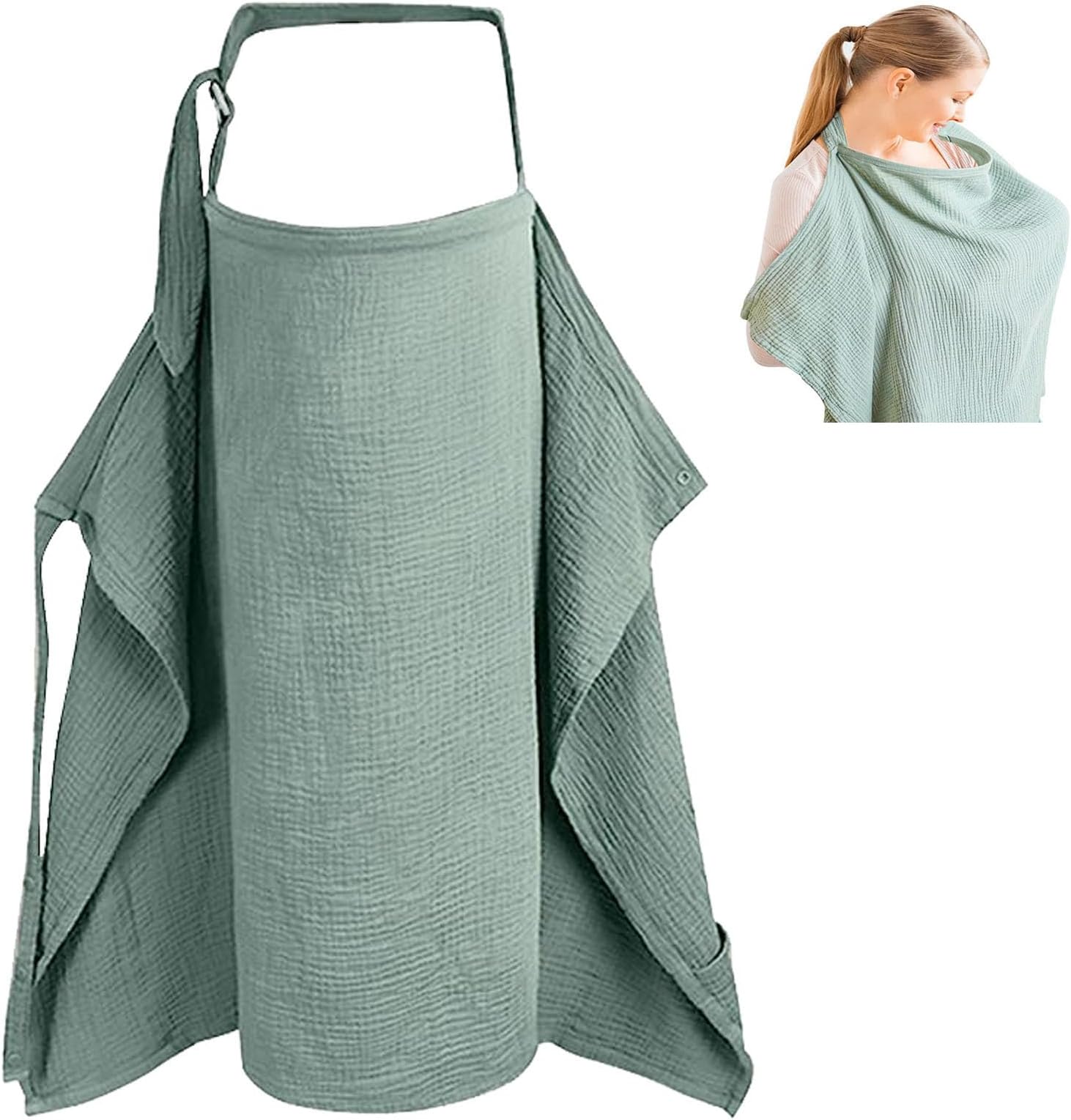 Breastfeeding Cover Up, Soft Breast Feeding Cover for Mum Nursing Covers Breastfeeding, Adjustable Strap Nursing Covers, Mother Nursings Apron for Car Seat Stroller Multi-use Carseat Canopy