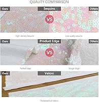 Vista 4 de Faldón para árbol de Navidad de 36 pulgadas, color blanco iridiscente, con lentejuelas, tapete pequeño para árbol de Navidad, decoración para fiesta