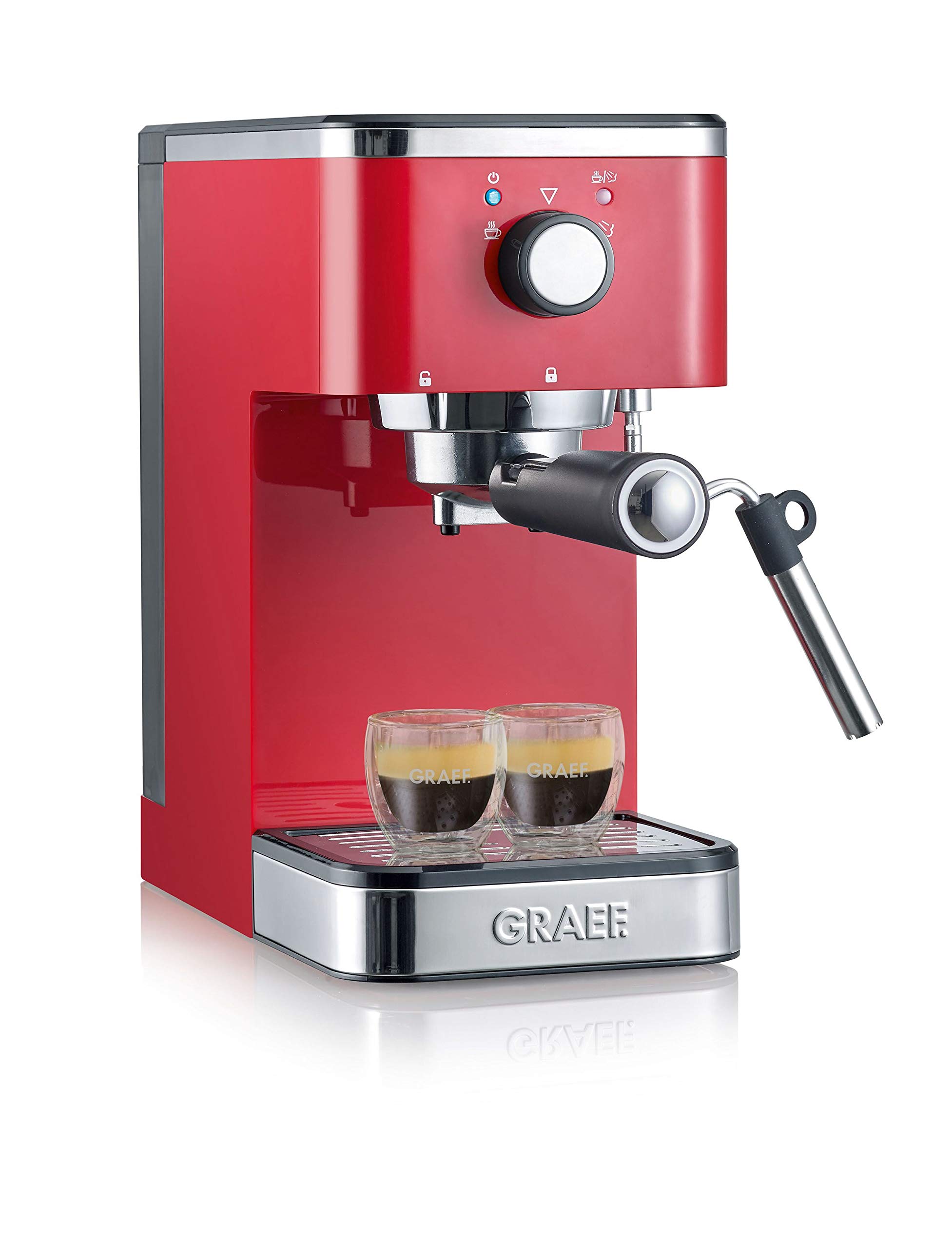 Graef salita ES 403 Semi-automatique Machine à expresso 1,25 L, Rouge