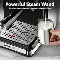 Vista 6 de CUSIMAX Máquina de café expreso con molinillo, 20 bares, máquinas de café expresso profesional con espumador de leche, máquina de café expreso