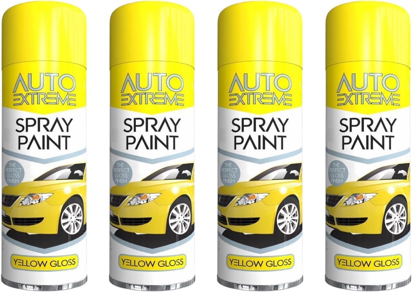 GSV Essentials All Purpose Yellow Gloss Spray Paint, Both Indoor And Outdoor Projects, Easy-To-Use Aerosol, Both Aesthetic And Functional Purposes, (4PCS)