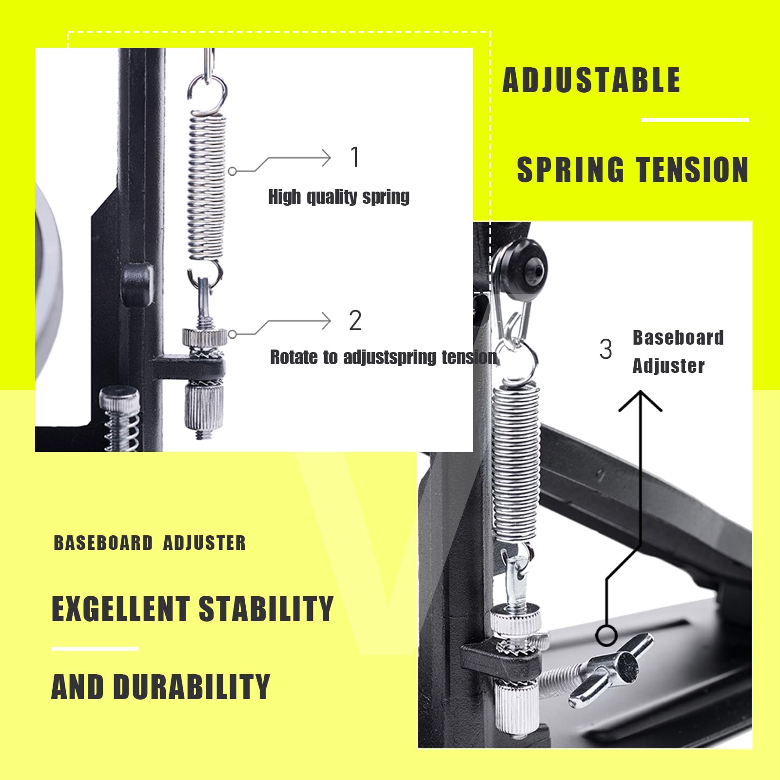 Fußmaschinen，Double Bass Kick Drum Pedal mit Doppelkette，Doppel Pedal(V-JKC10)