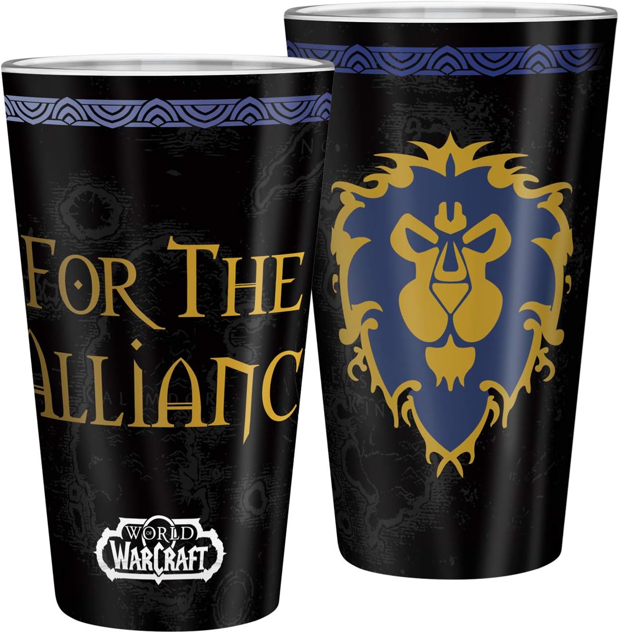 ABYSTYLE World of Warcraft Alliance Drinking Glass 14 Oz. Blizzard Entertainment Game Drinkware Home & Kitchen Essential Gift. Includes 1 Glass