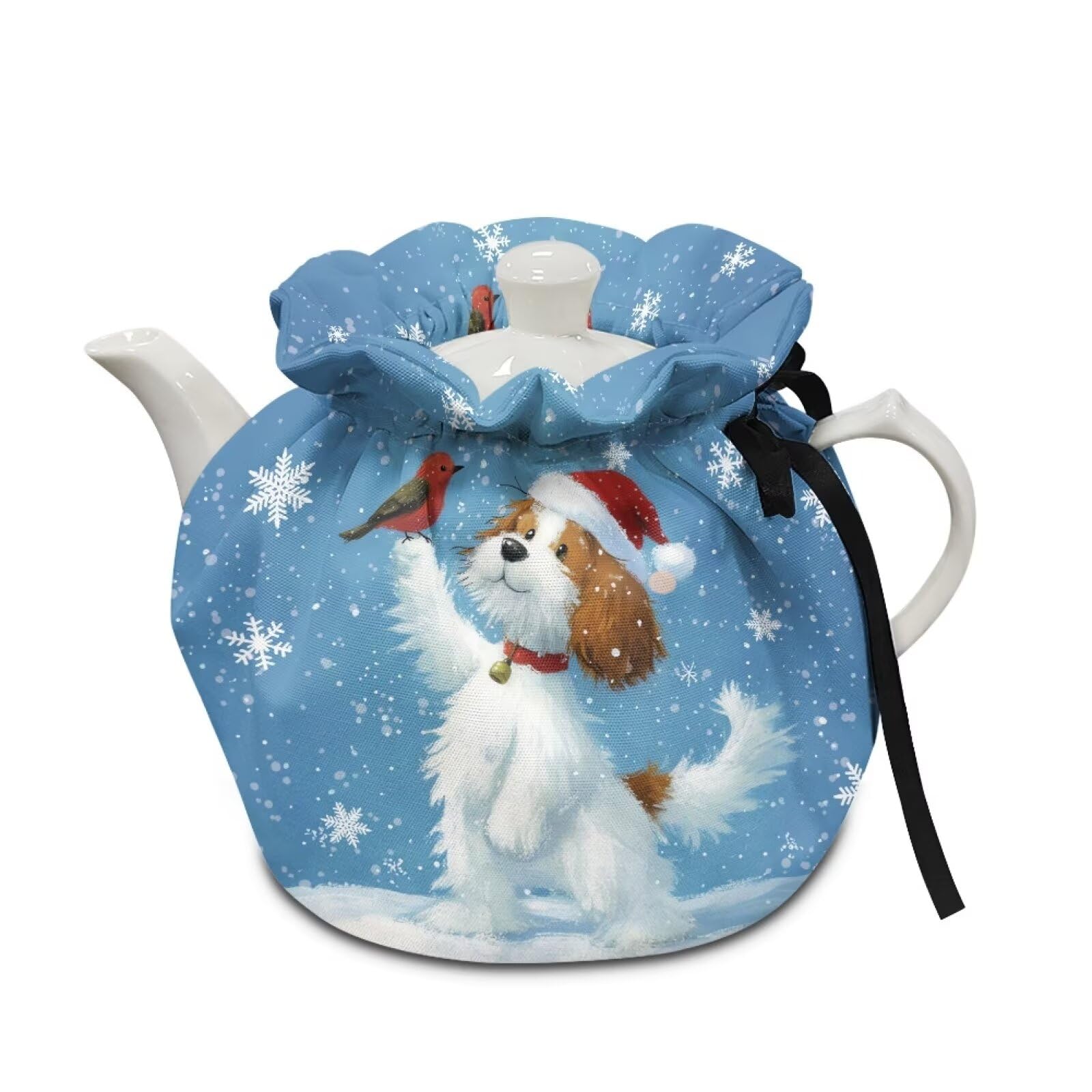 Generic Christmas Dog Tea Cozies Thanksgiving Teapot Dust Cover Insulated Kettle Cover Christmas Tea Pots Cosy Cotton Teapot Shock Protection Home Party Decor Souvenir