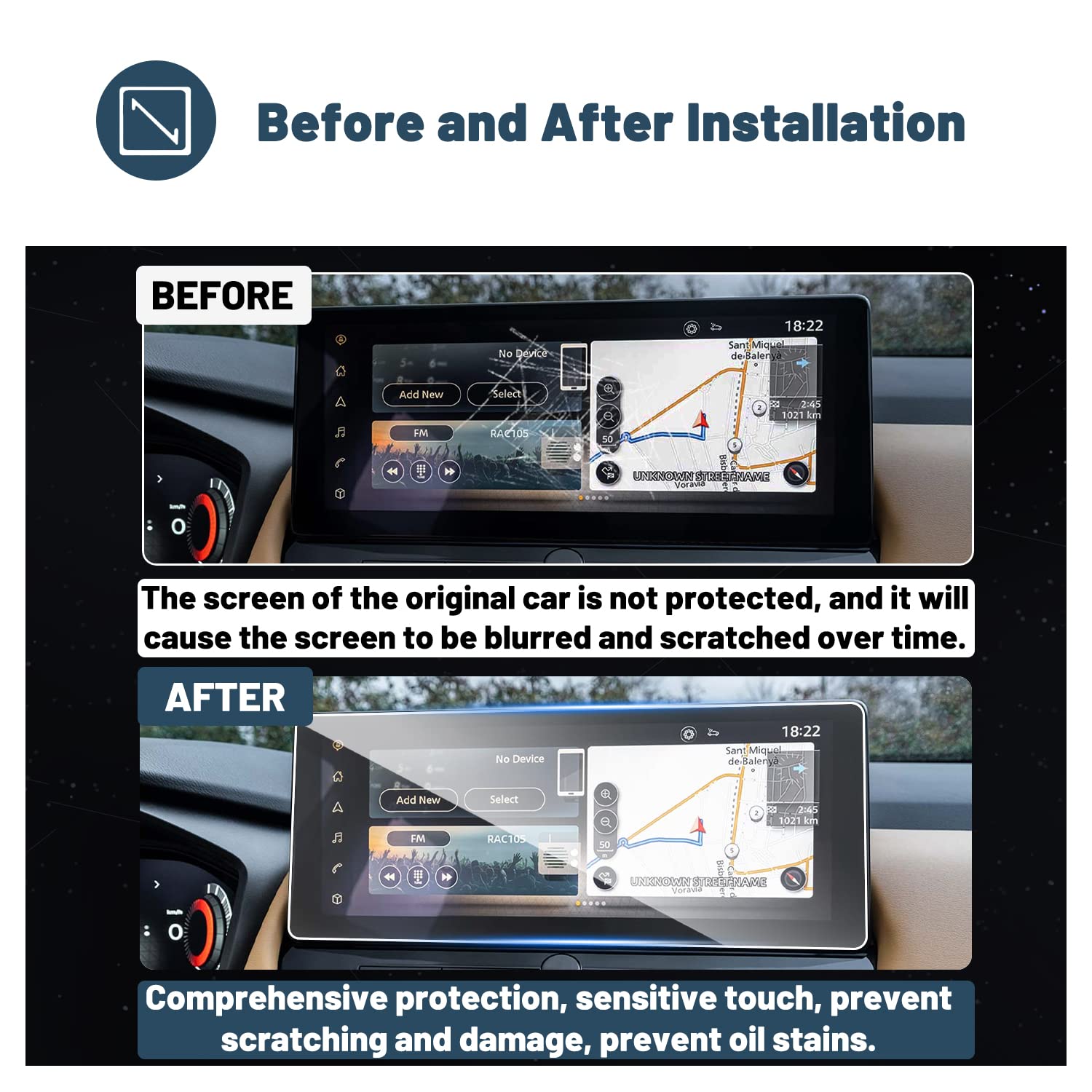 Ruiya Compatibile con Nissan X-Trail T33 | Qashqai J12 e-Power 2022-2025 2026 12,3" Pellicola Protettiva per Navigatore, Protettiva per Display GPS Proteggi Schermo X-Trail Accessori 9H Antigraffio