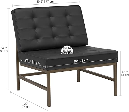 Miniatura 23 de Silla Ashlar Modern Accent en piel mezclada, cromo/gris Cromado/Gris,Bronce/Negro,Cromo/marrón visón,https://www.amazon.com/dp/undefined