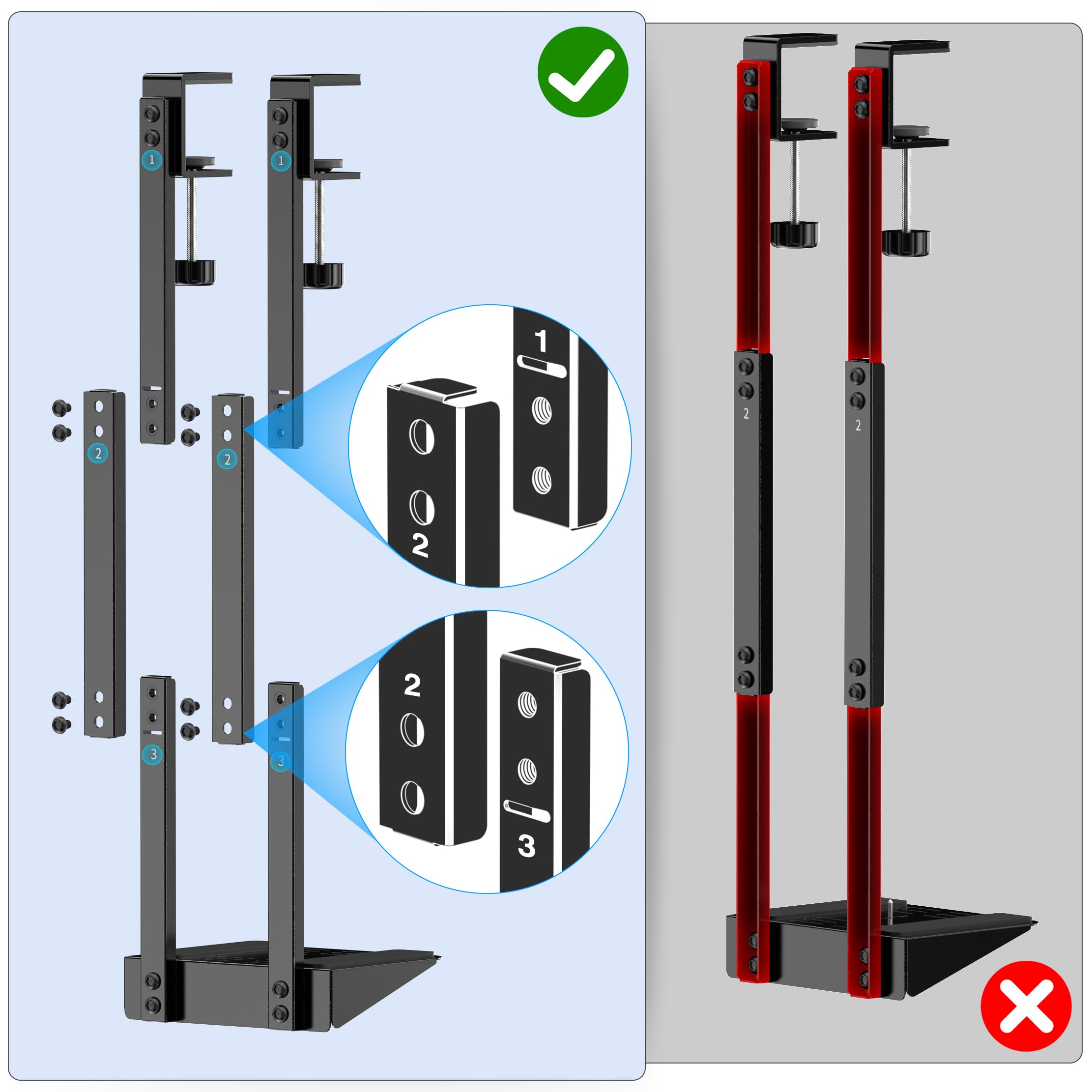 PS5 Supporto Sotto la Scrivania Verticale per PS5/ PS5 Slim/ PS5 Pro, Supporto Sotto Tavolo PS5 per Versioni PS5 Disc & Digital, Accessori Salvaspazio per PS5 Sotto la Scrivania e per lo Stoccaggio
