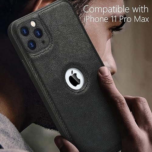 Miniatura 2 de Funda de piel sintética para iPhone 11 Pro Max, cubierta protectora completa de lente de cámara, piel sintética, delgada, de lujo, agarre