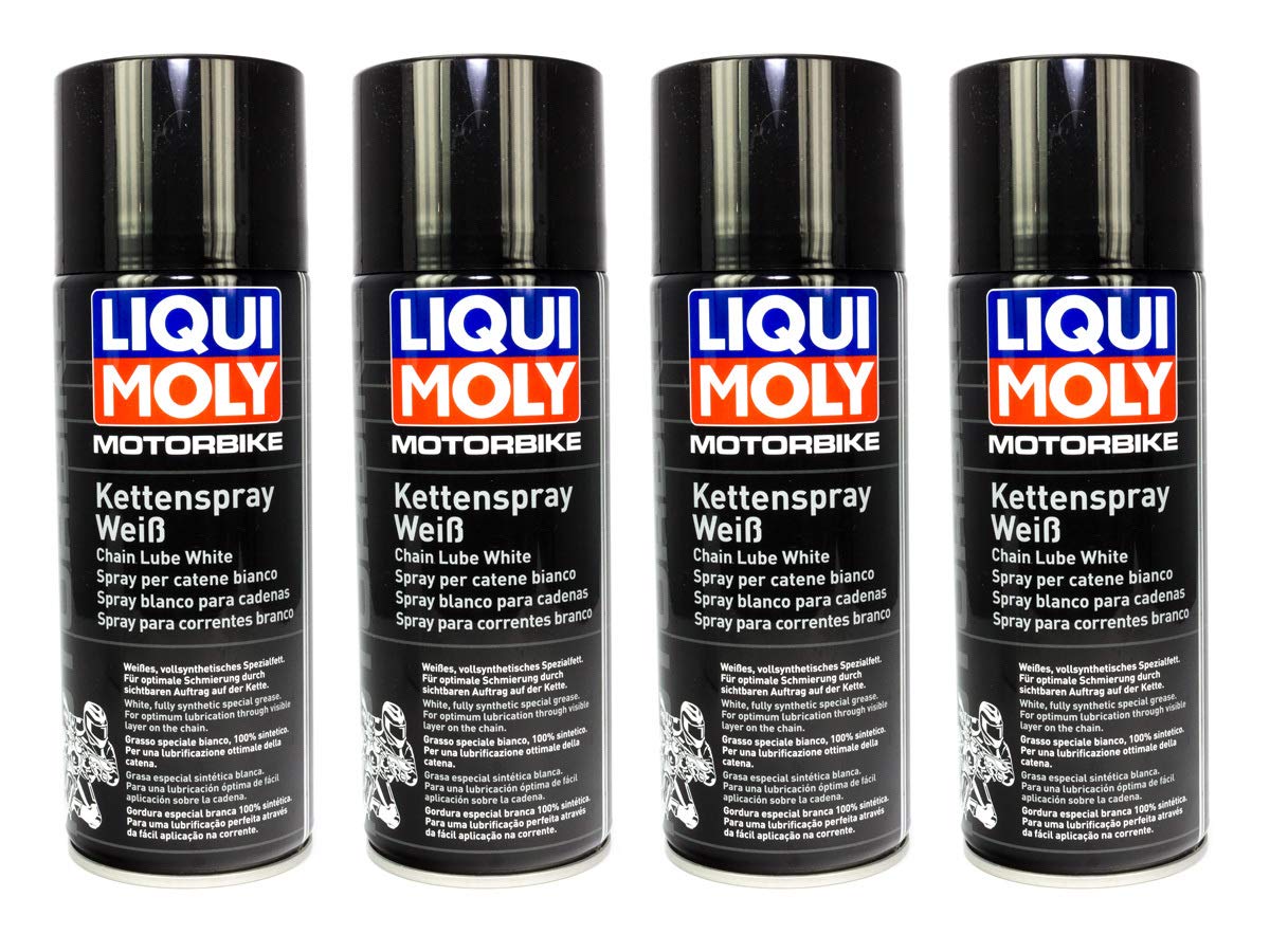 LIQUI MOLY Motorbike Kettenspray weiß 4 Stück á 400 ml