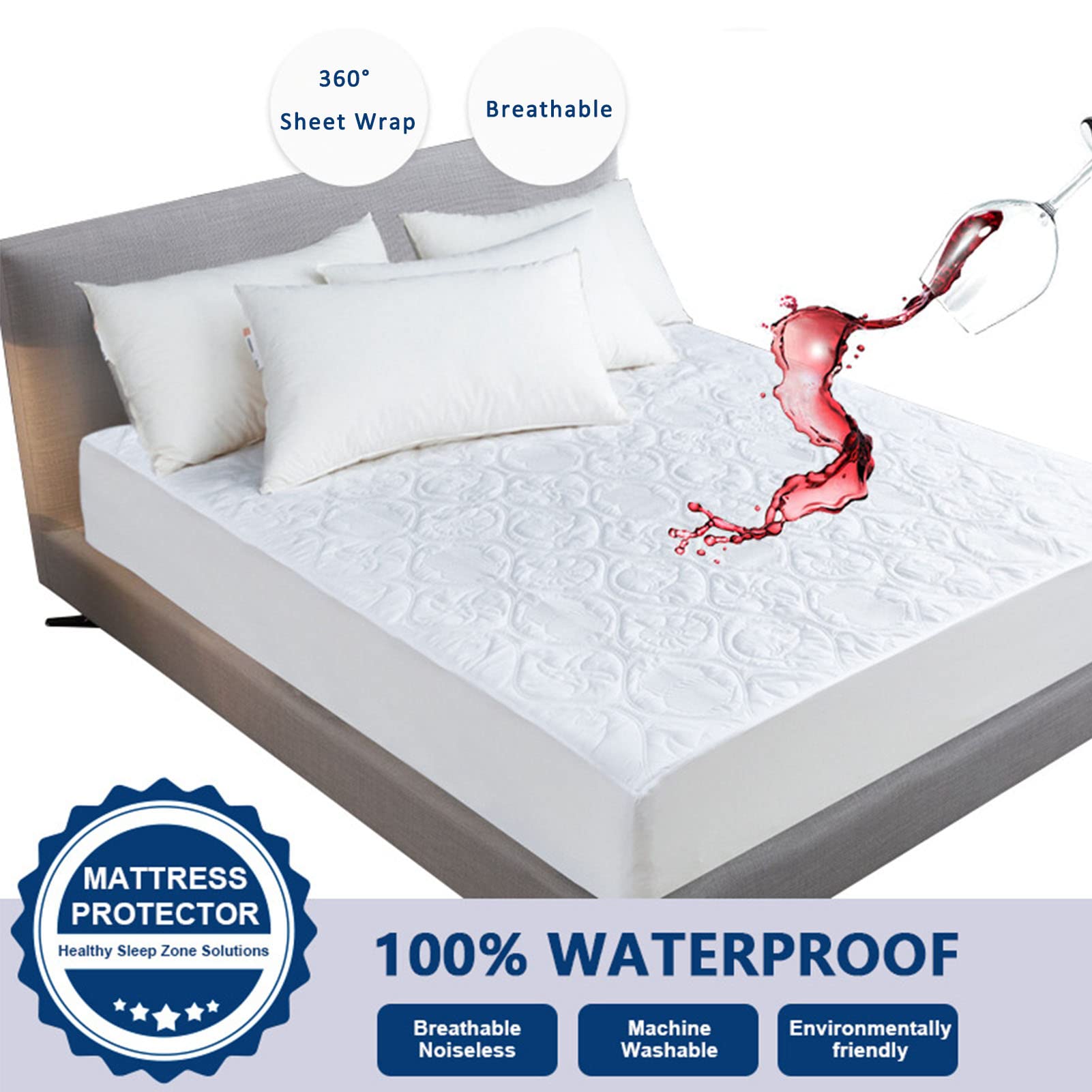 Wasserdichte Matratzenauflage - Atmungsaktiv & Hautfreundlich In Weiß